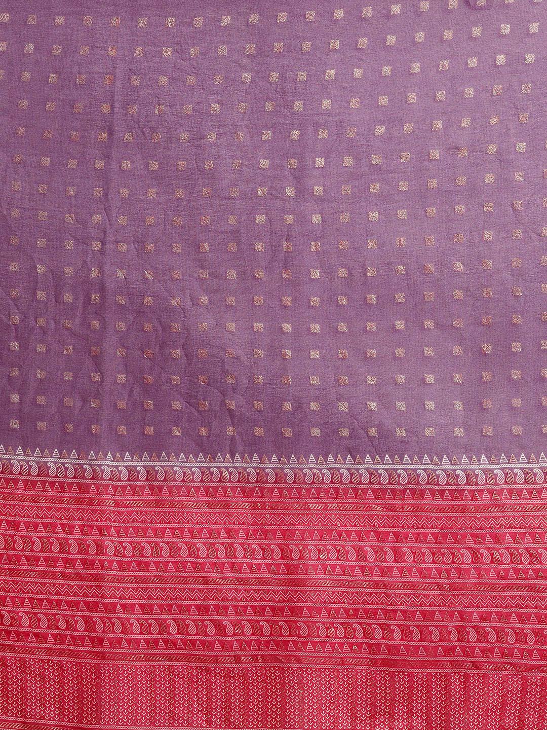 Purple Printed Georgette Saree