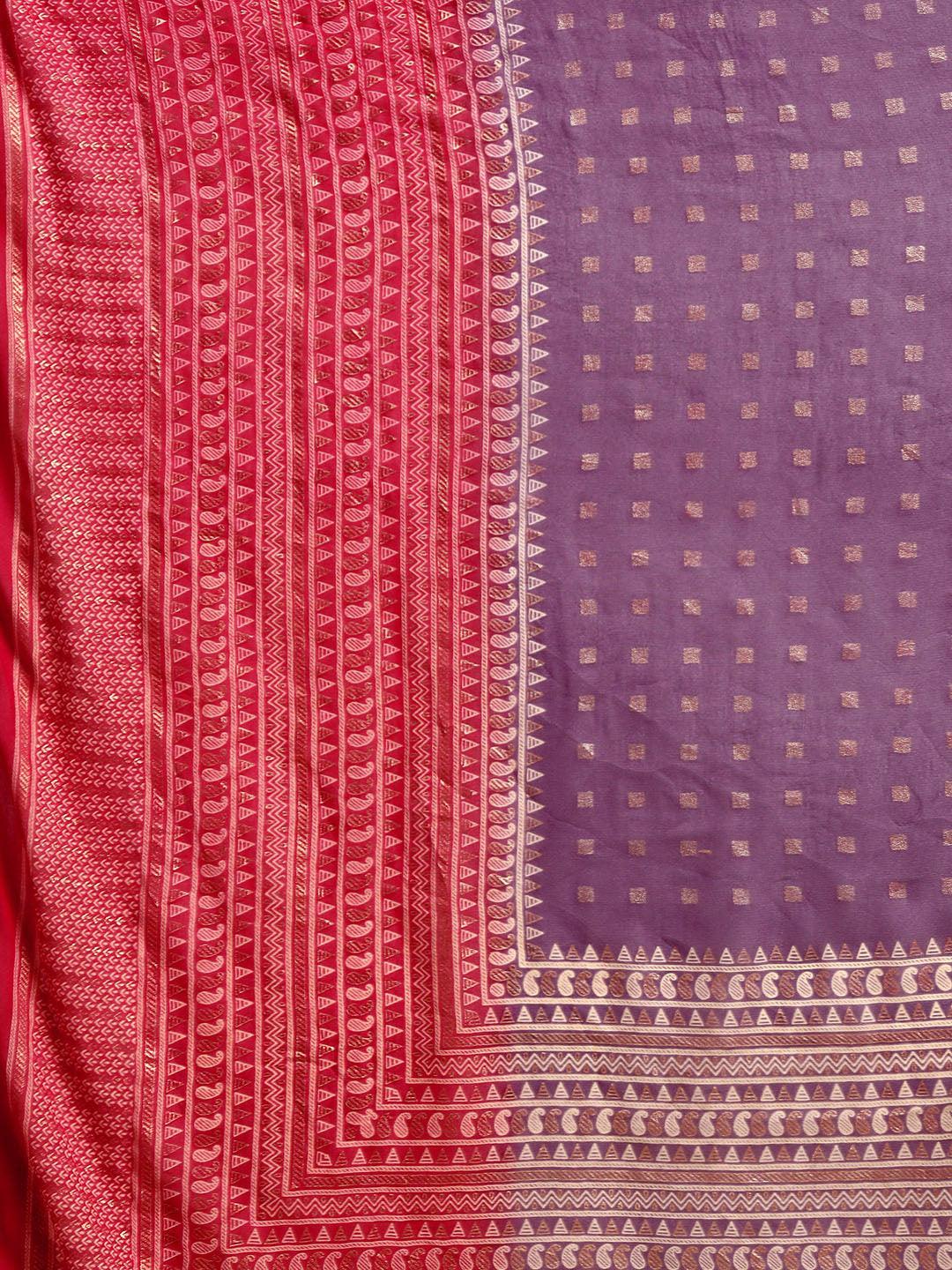 Purple Printed Georgette Saree