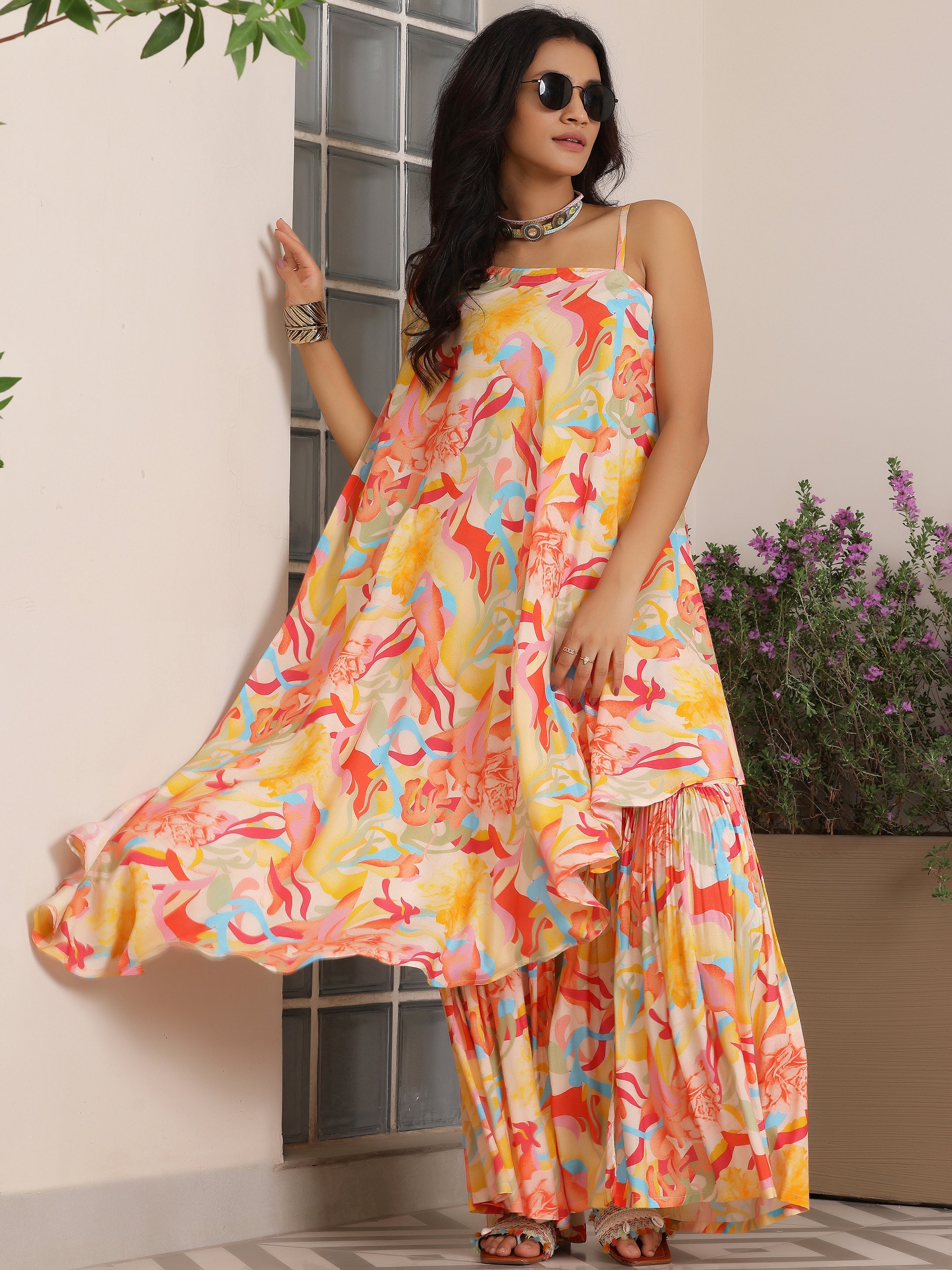 Multi Printed Silk Blend Co-Ords