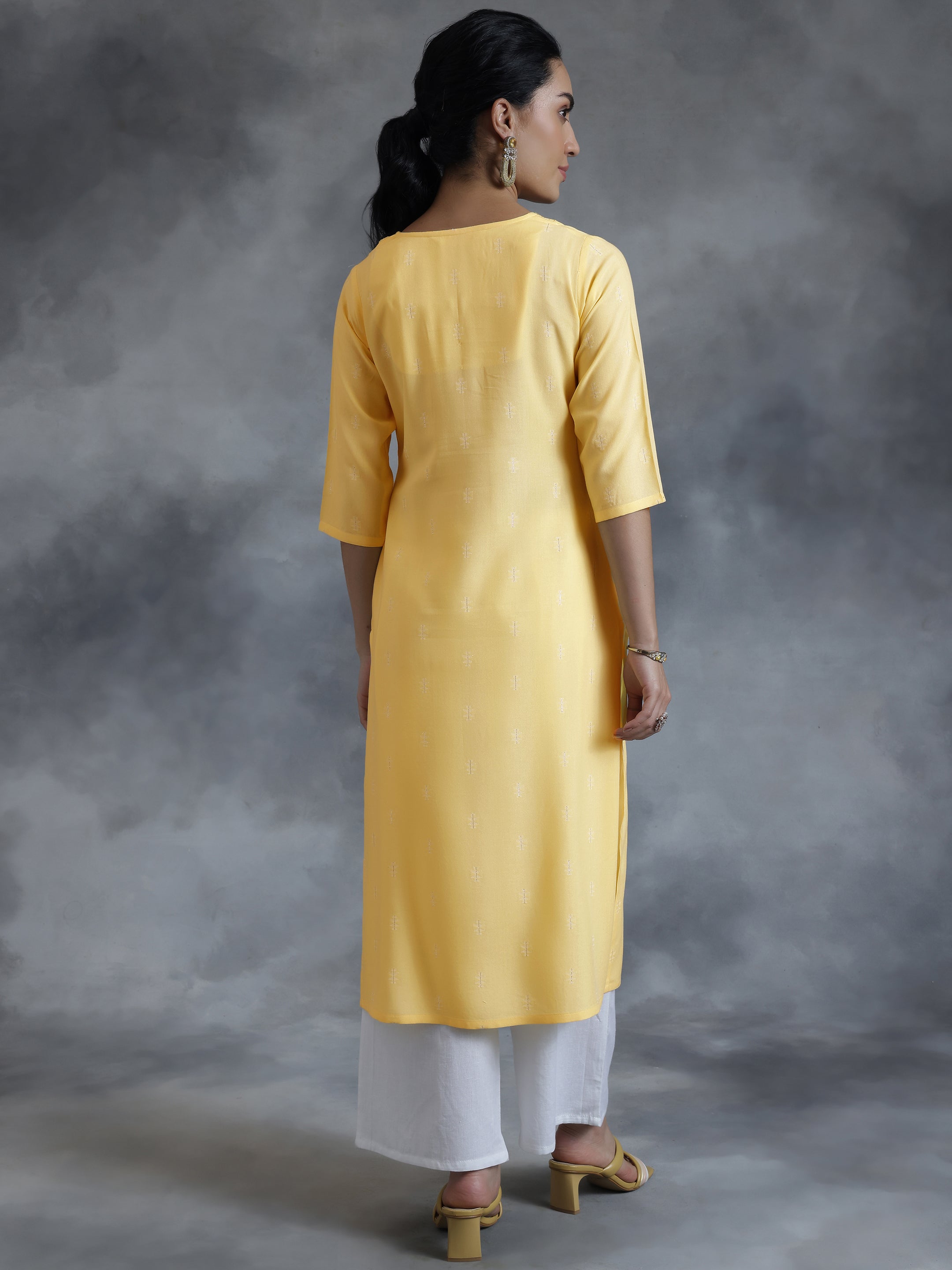 Lemon  Cotton Straight Kurta