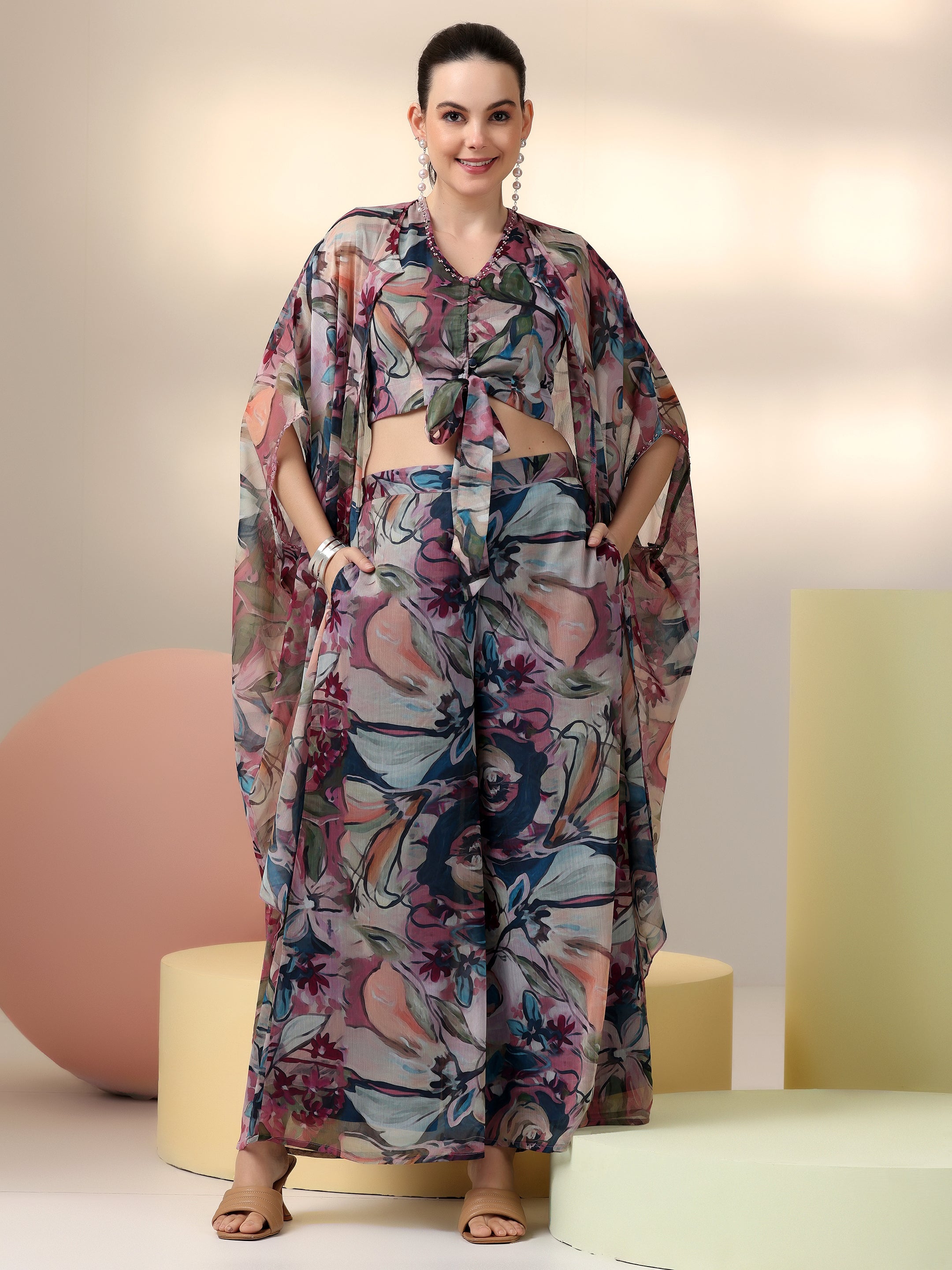 Multi Printed Polyester Co-Ords