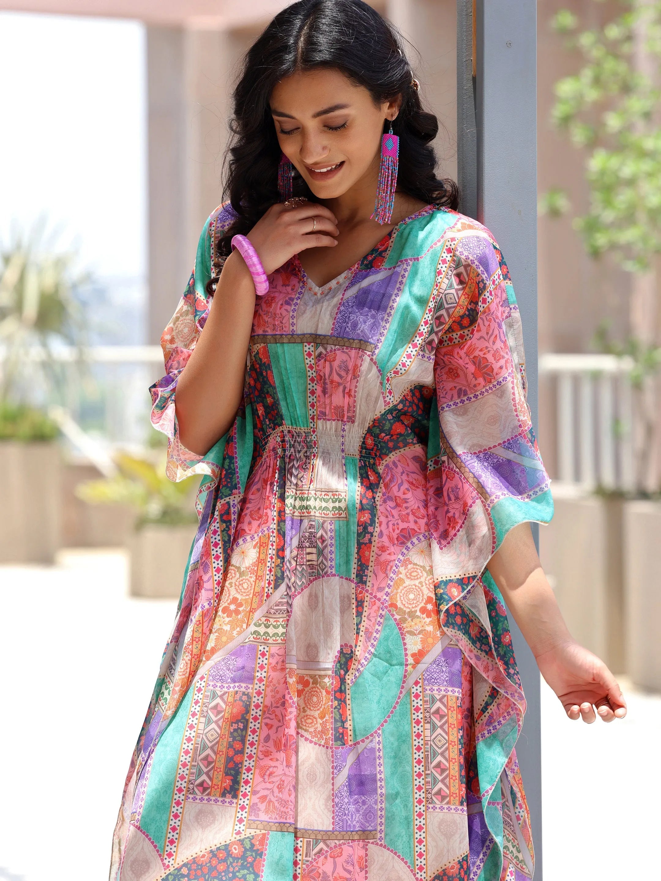 Multicoloured Printed Chiffon Co-Ords