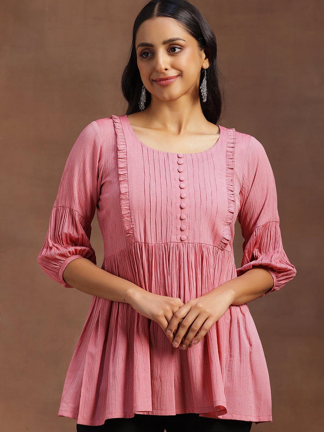 Pink color kurtis hotsell