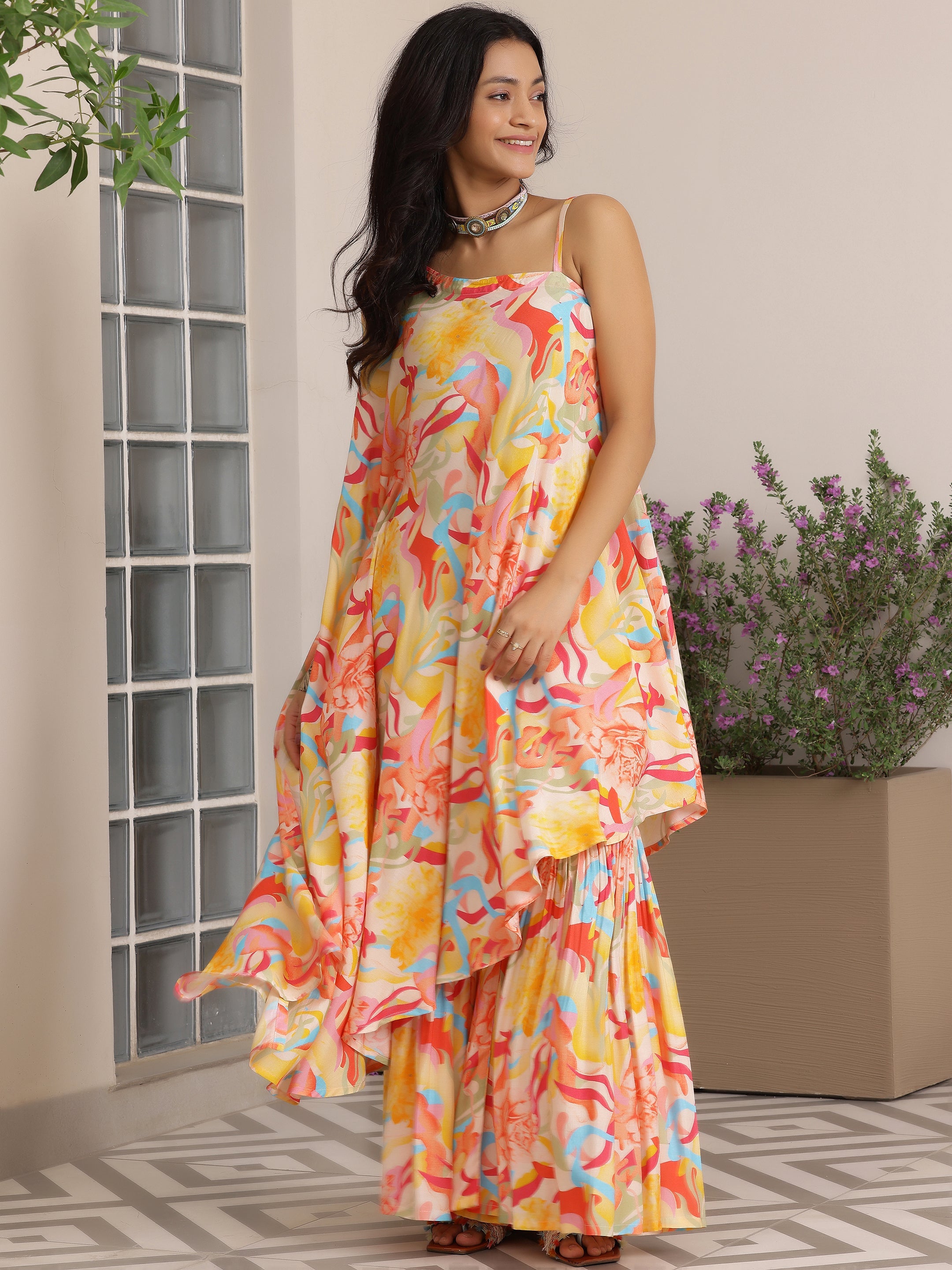 Multi Printed Silk Blend Co-Ords