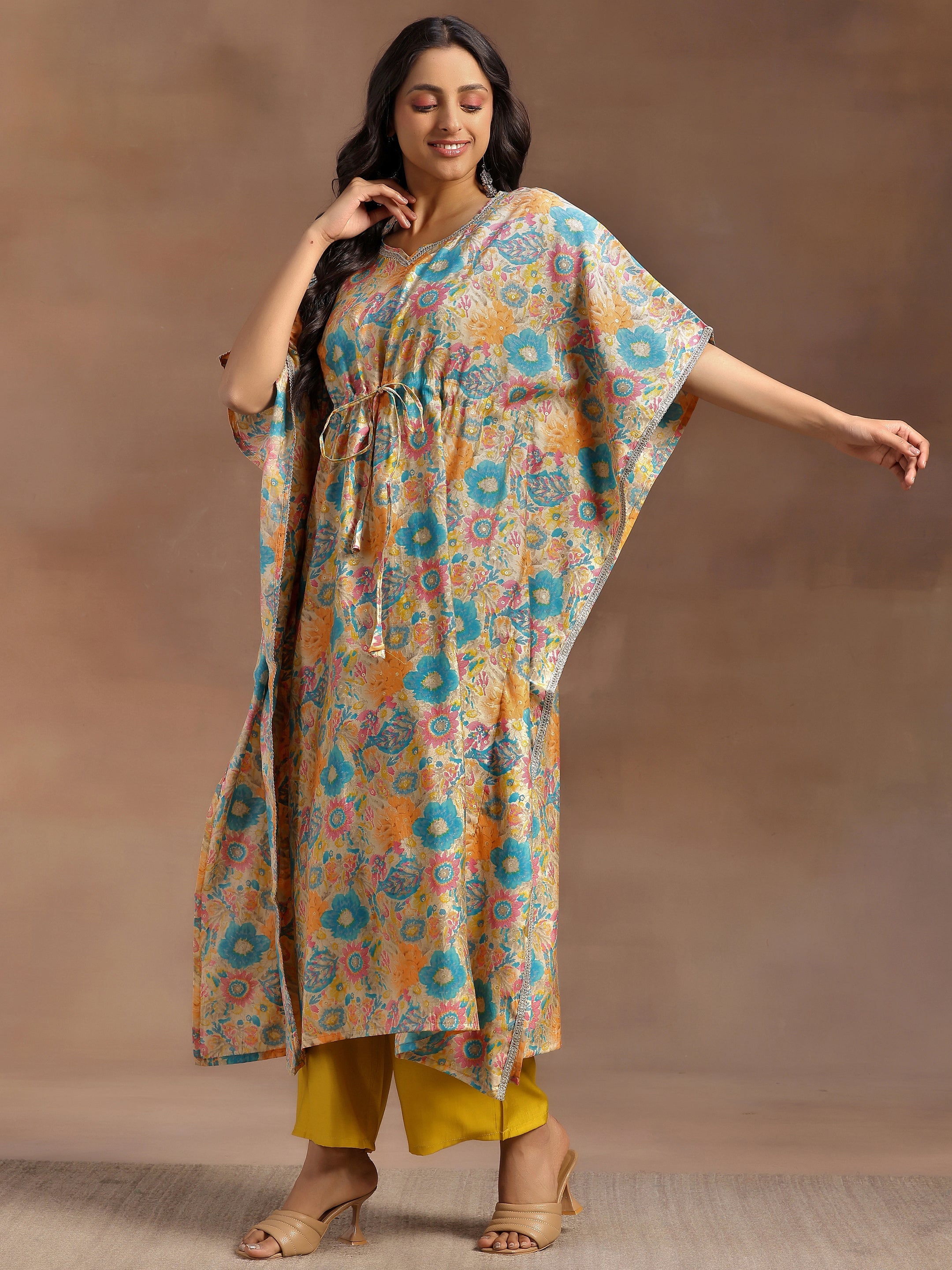 Multicoloured Printed Silk Blend Co-Ords