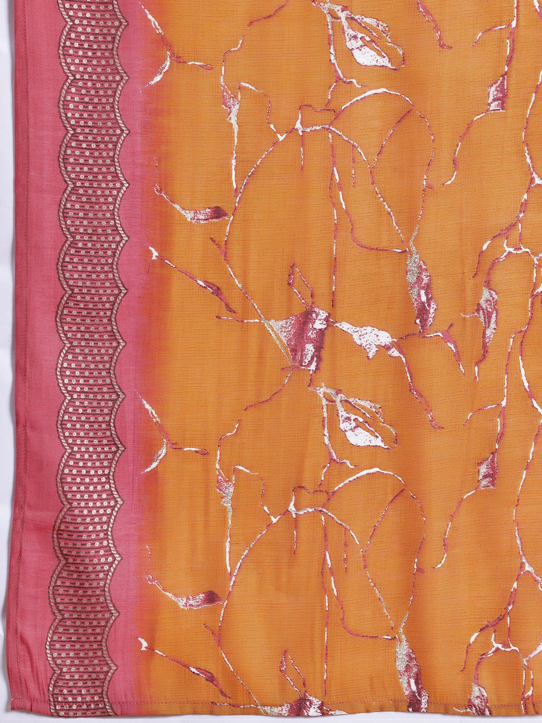 Mauve Printed Silk Blend Straight Suit With Dupatta