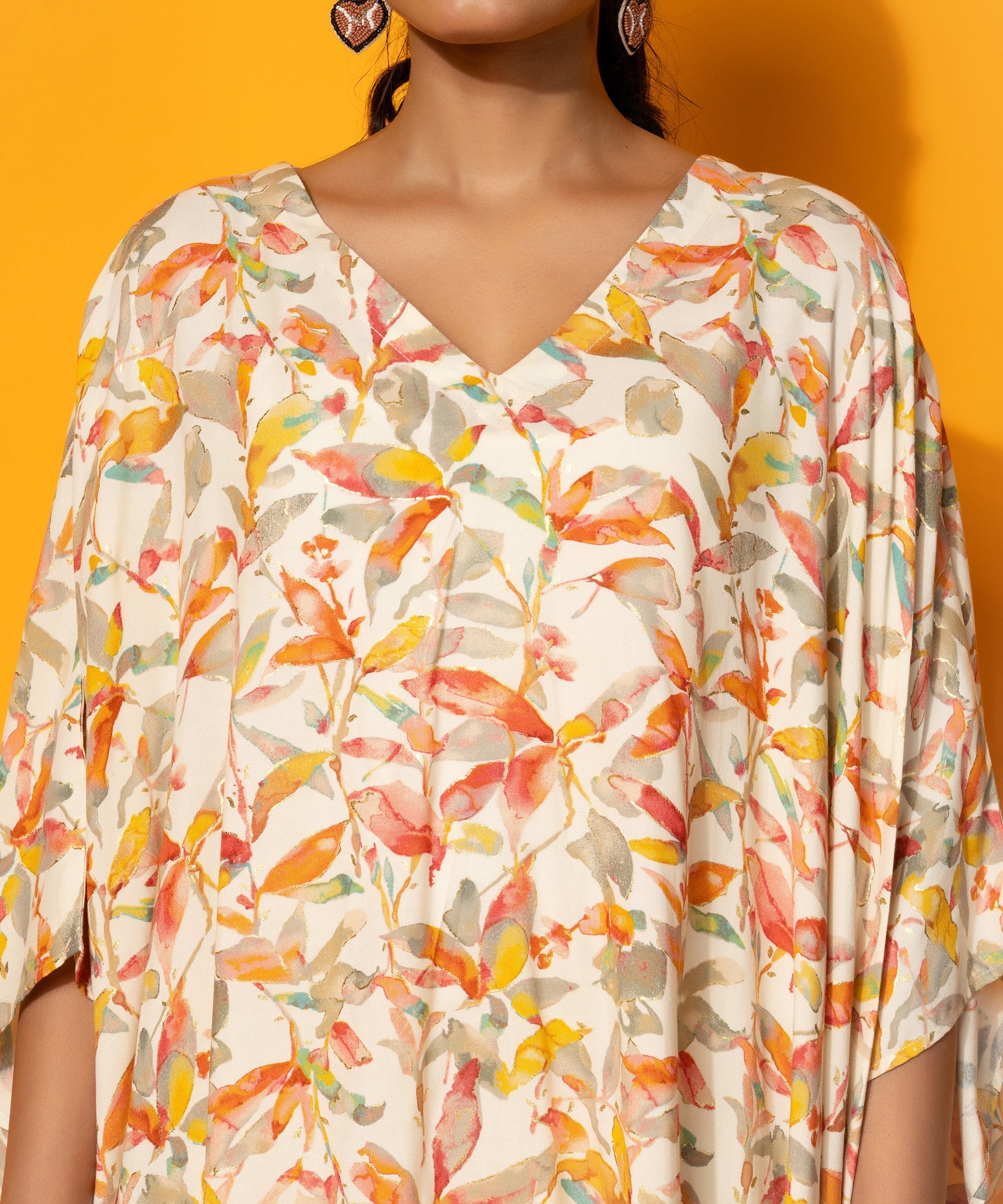 Cream Printed Rayon Co-Ords