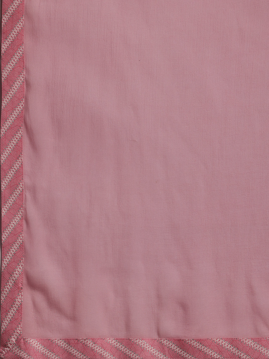 Pink Printed Cotton A-Line Kurta With Churidar & Dupatta