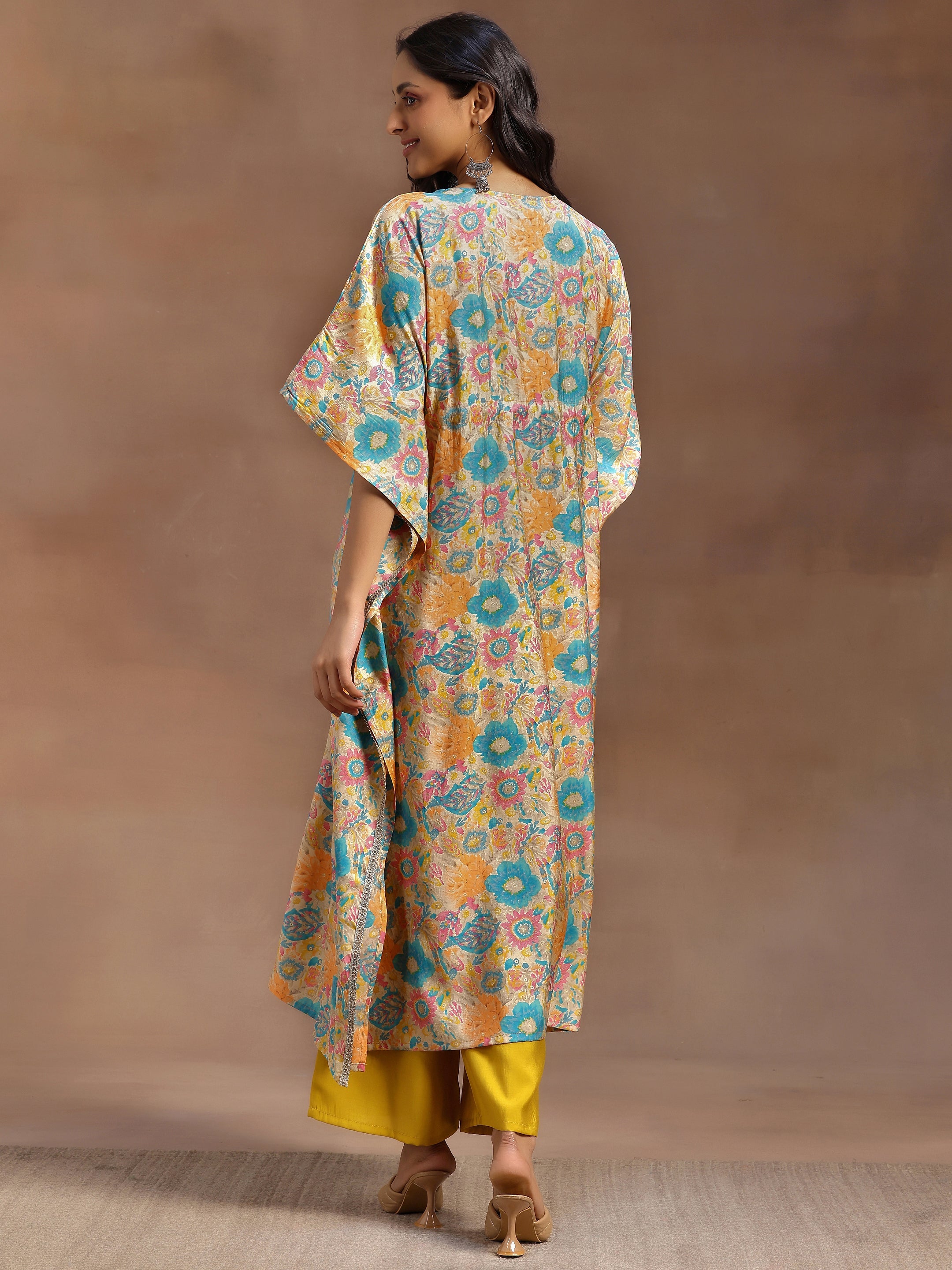 Multicoloured Printed Silk Blend Co-Ords