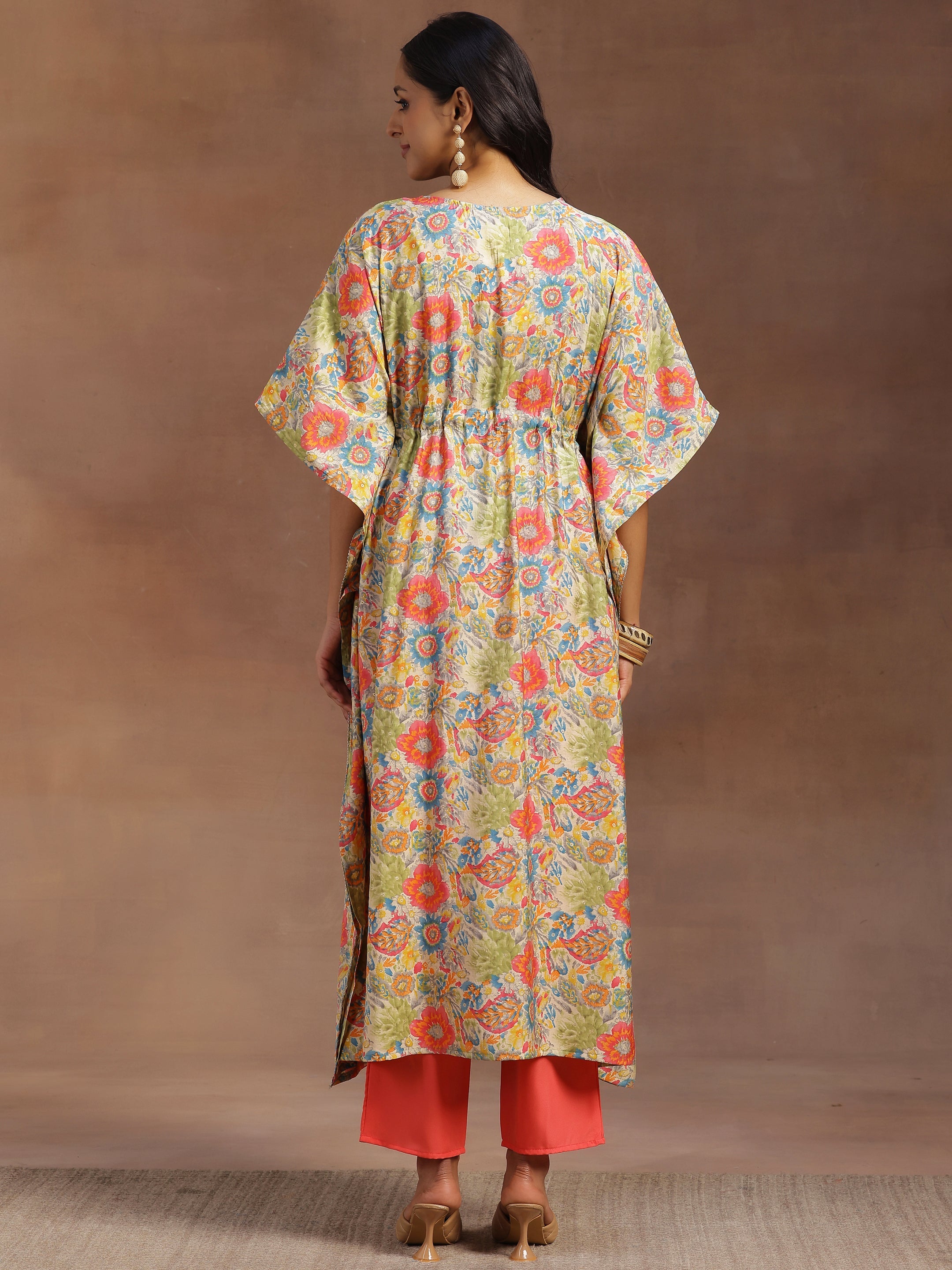 Multicoloured Printed Silk Blend Co-Ords