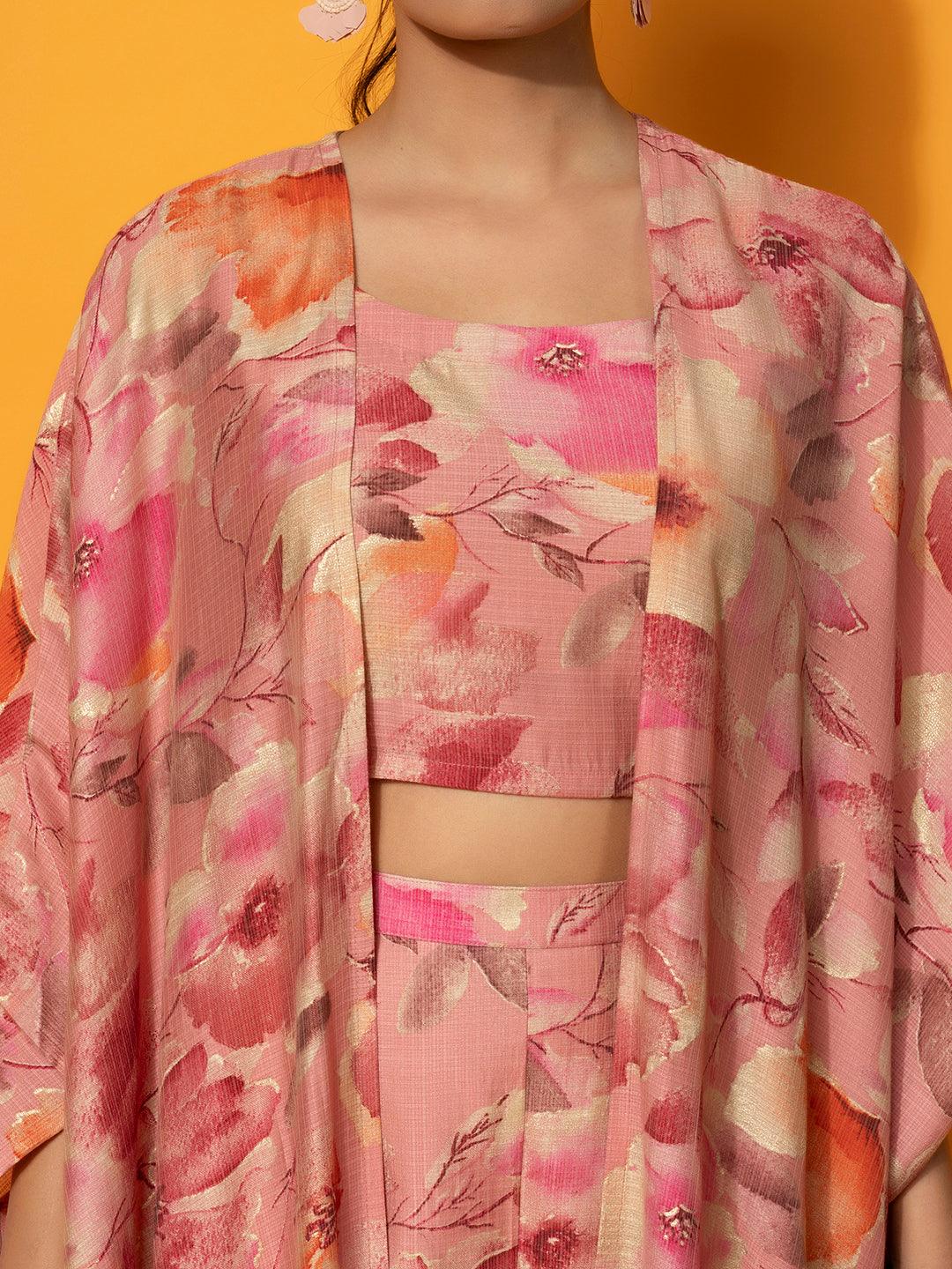 Peach Printed Cotton Co-Ords