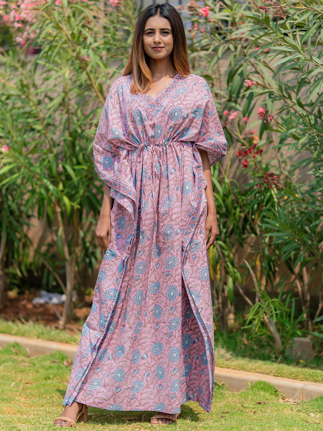 Lavender Printed Cotton Nightdress