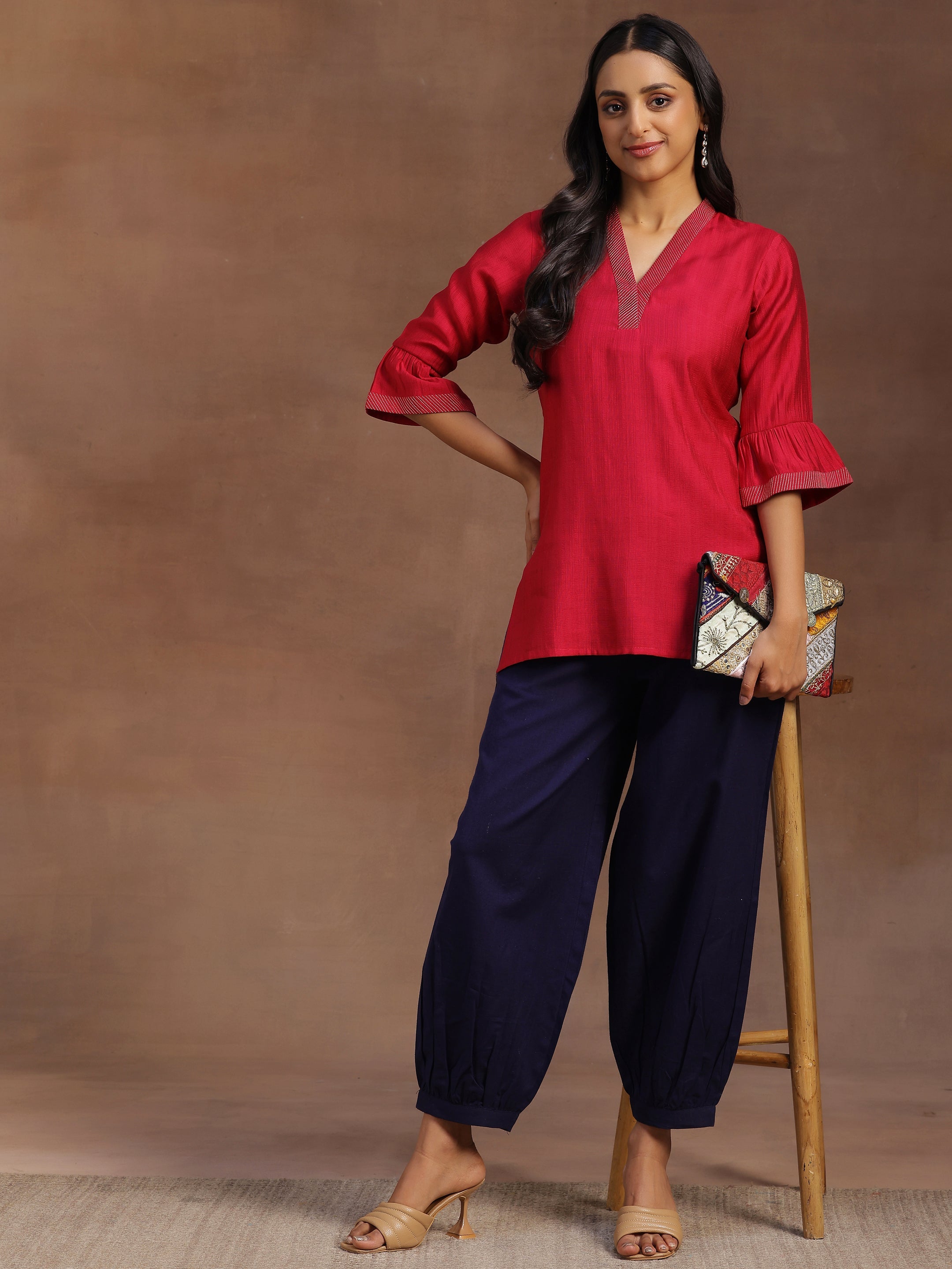 Navy Blue Solid Cotton Salwar