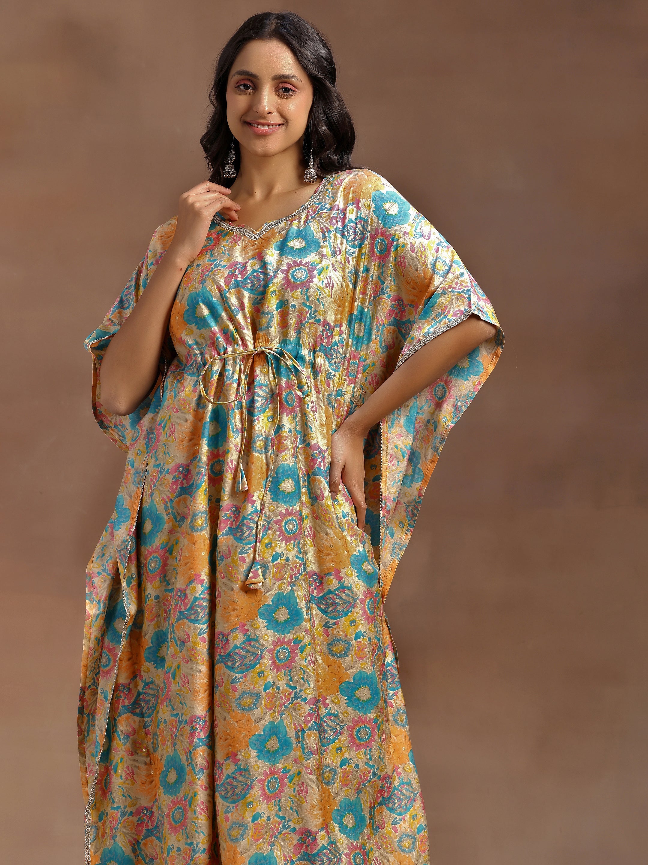 Multicoloured Printed Silk Blend Co-Ords