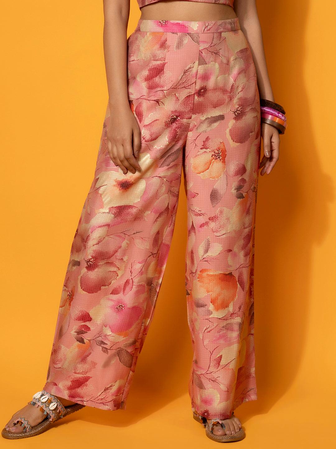 Peach Printed Cotton Co-Ords