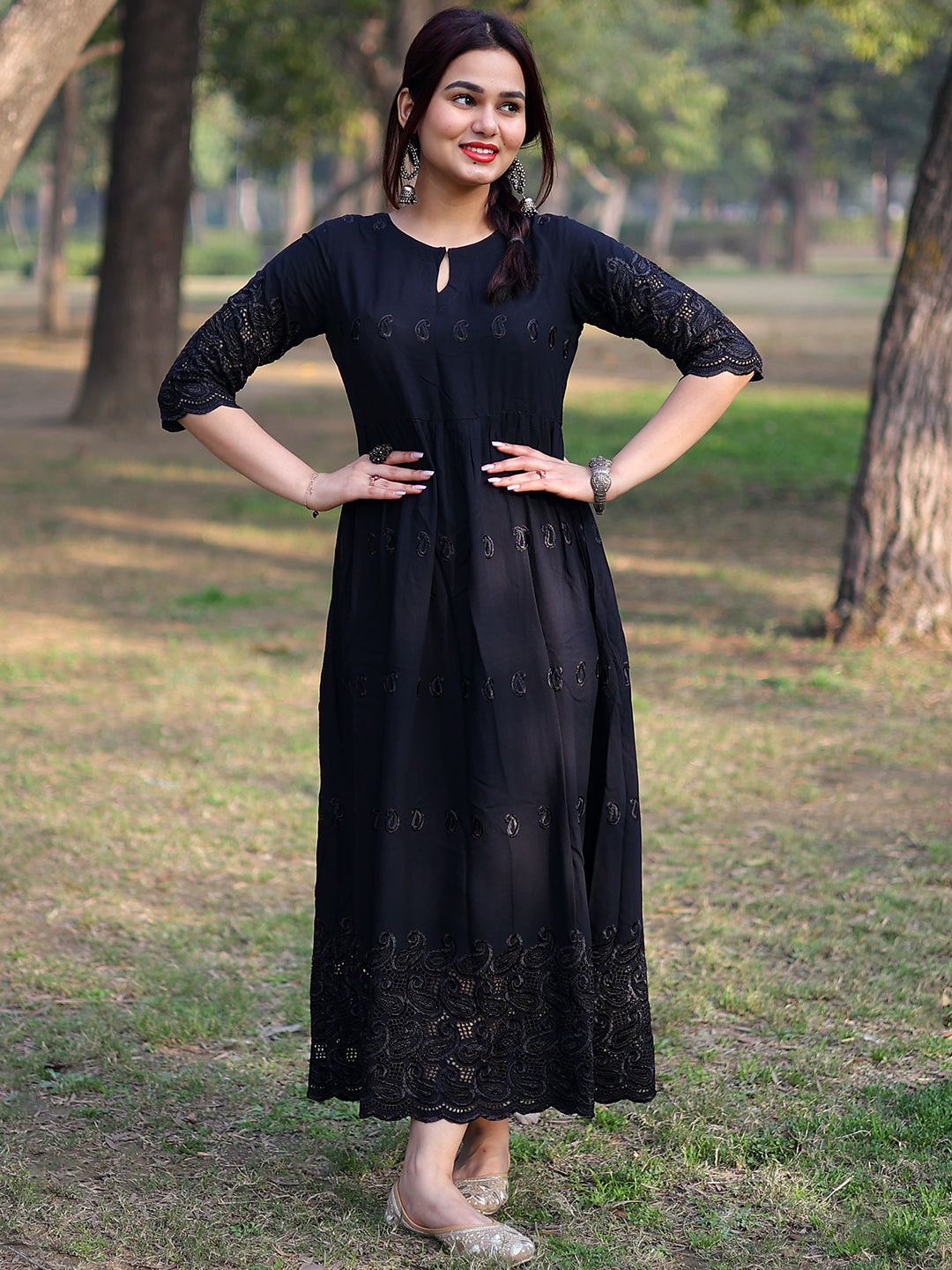 Shop Ethnic Black One Piece Dresses for Women Online Libas ShopLibas