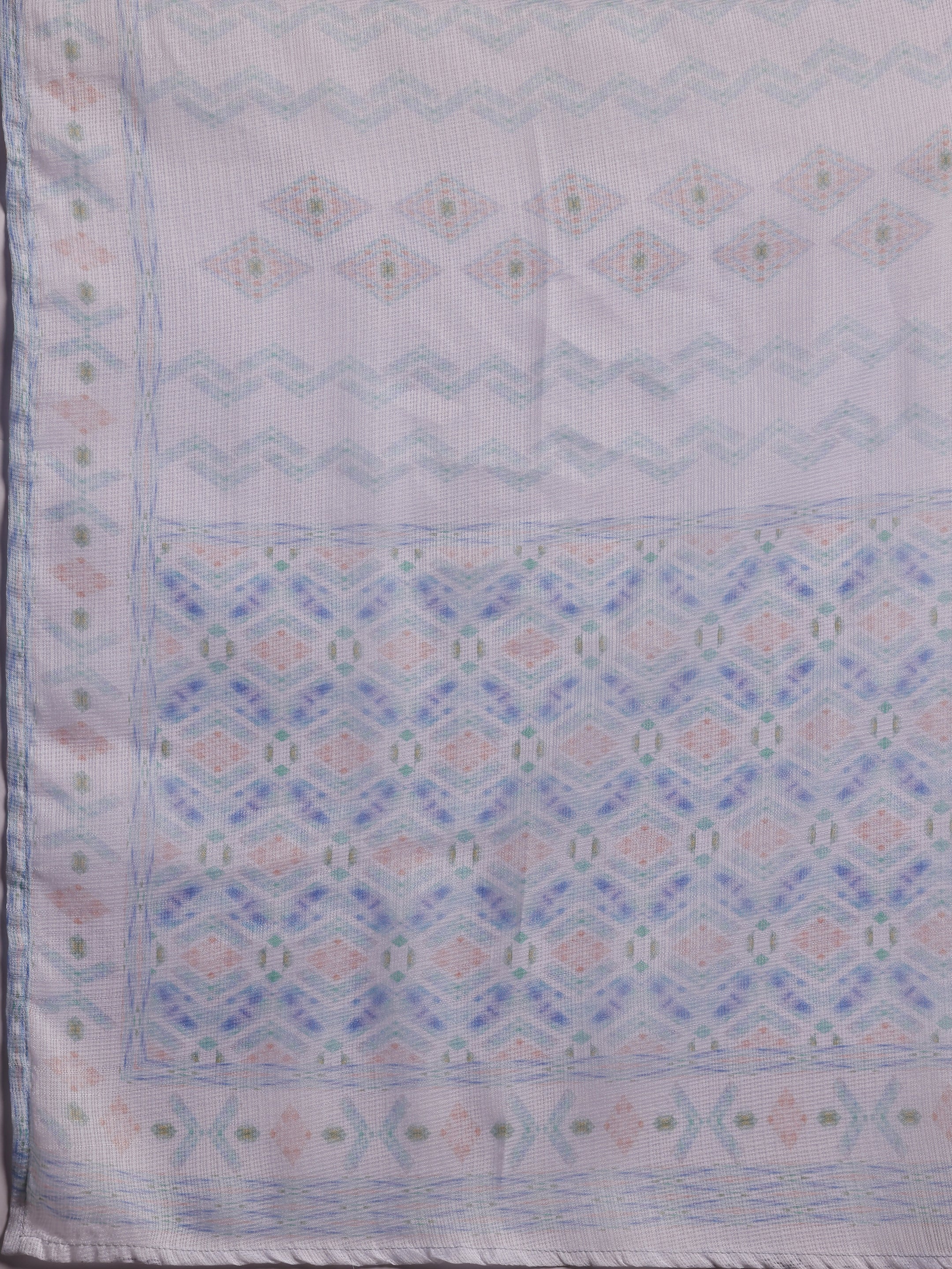 Sky Blue Embroidered Cotton Blend Straight Suit With Dupatta