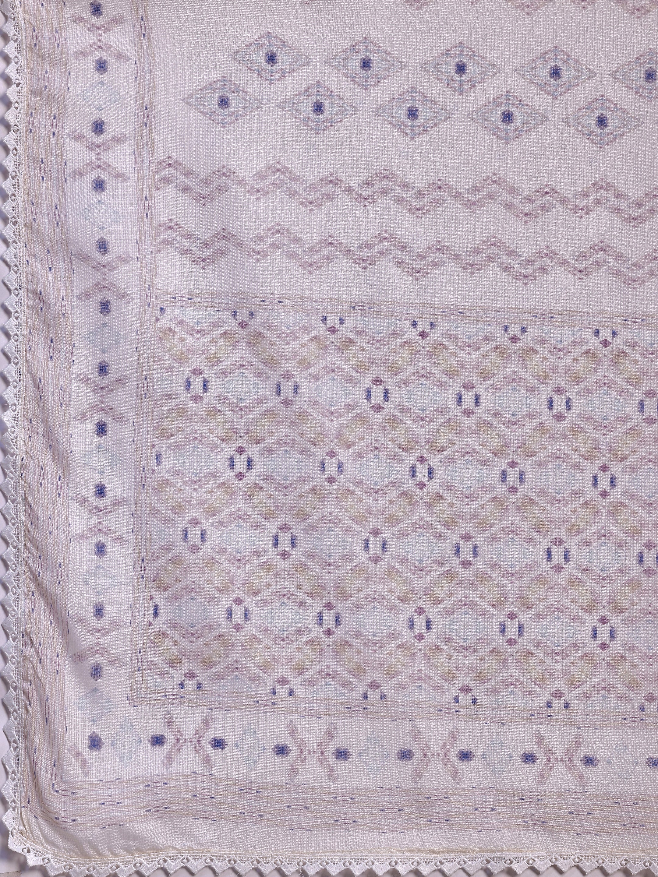 Beige Embroidered Cotton Blend Straight Suit With Dupatta