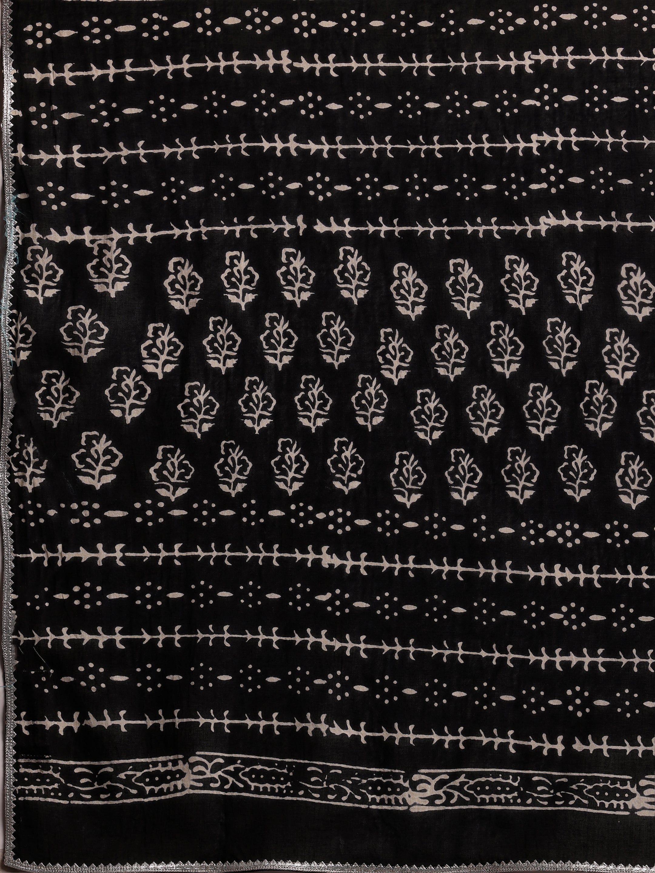 Monochrome Printed Cotton Straight Suit With Dupatta