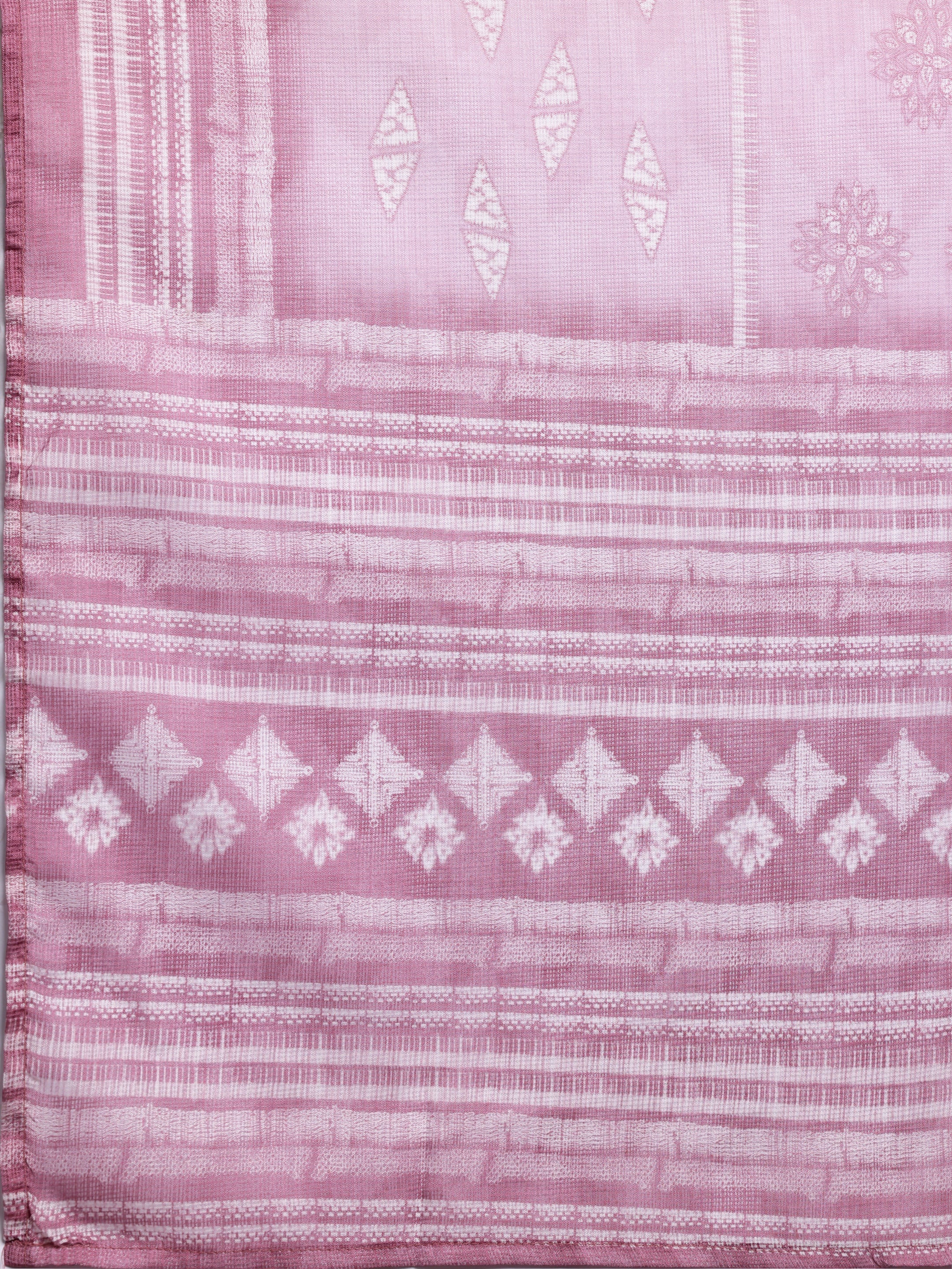 Pink Yoke Design Cotton Straight Suit With Dupatta