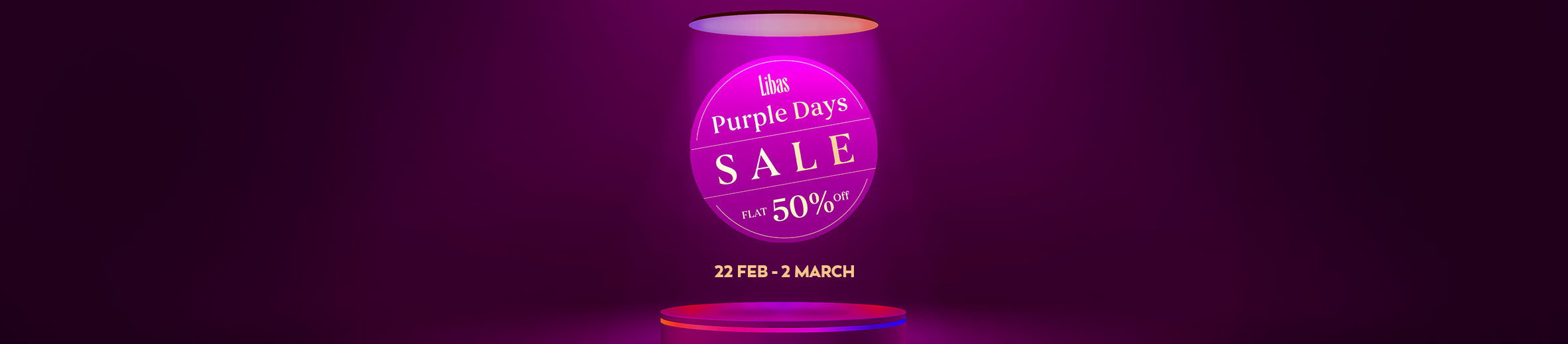 Purple Days Sale - Flat 50% Off