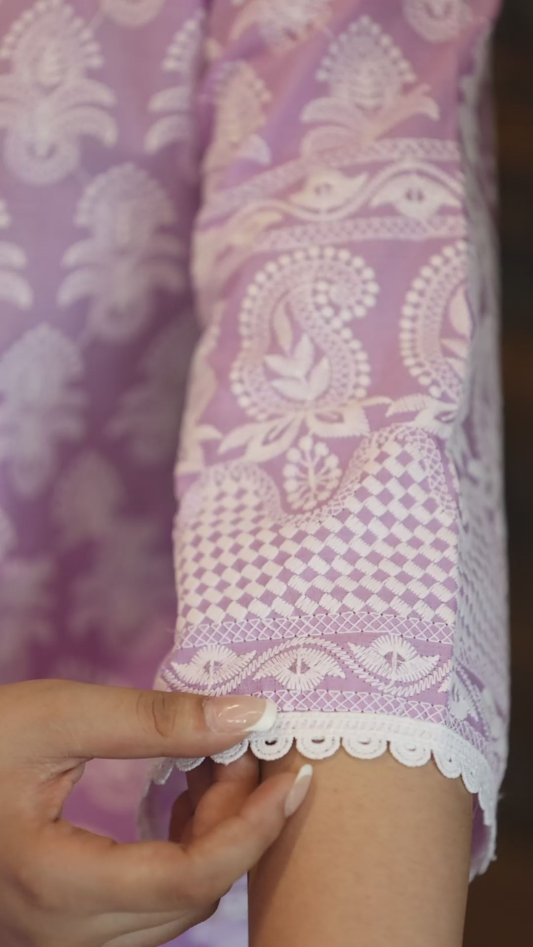 Purple Self Design Cotton Co-Ords