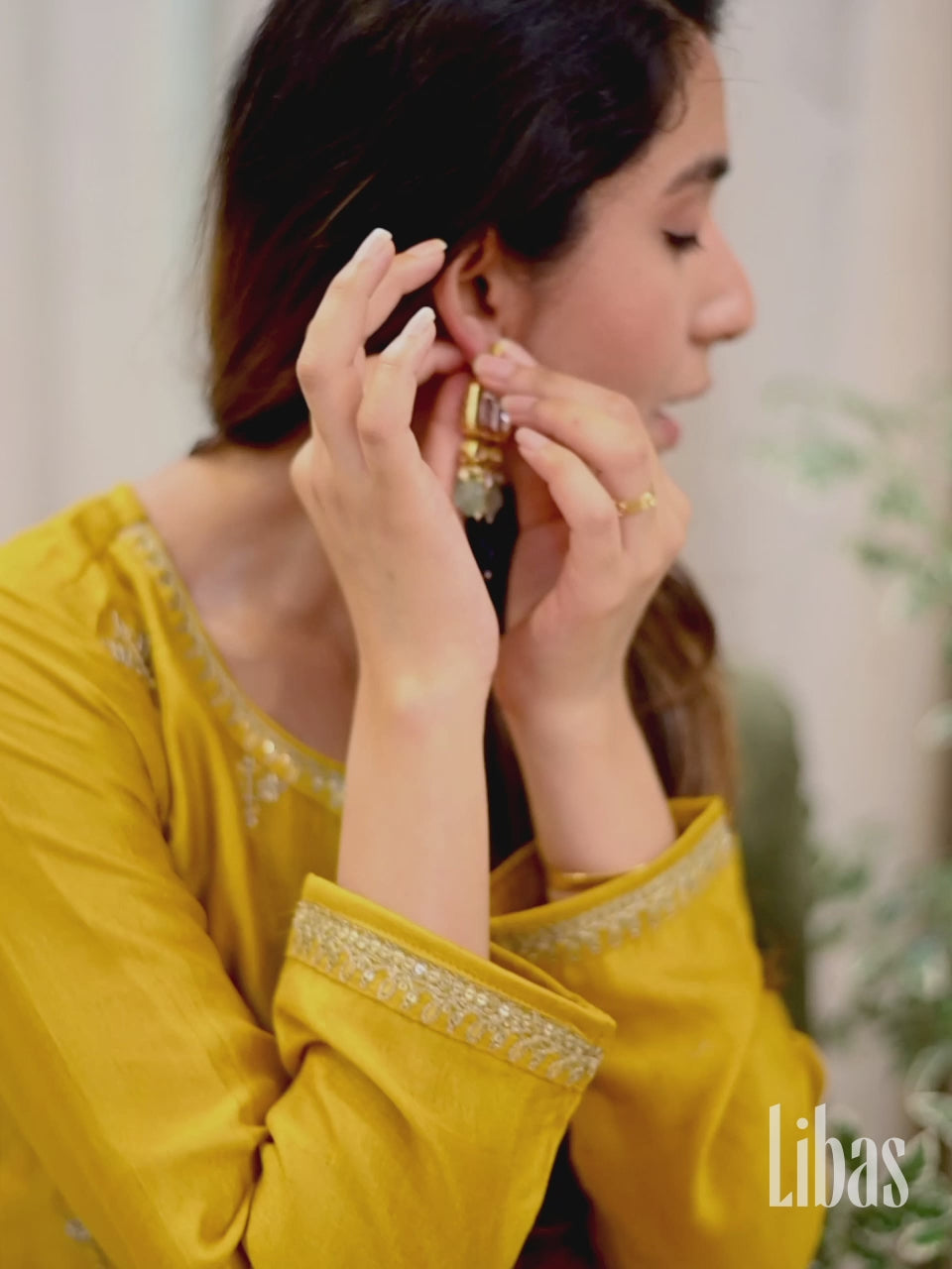 Yellow Embellished Silk Kurta