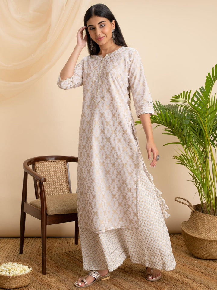 Pink Printed Cotton Kurta - ShopLibas