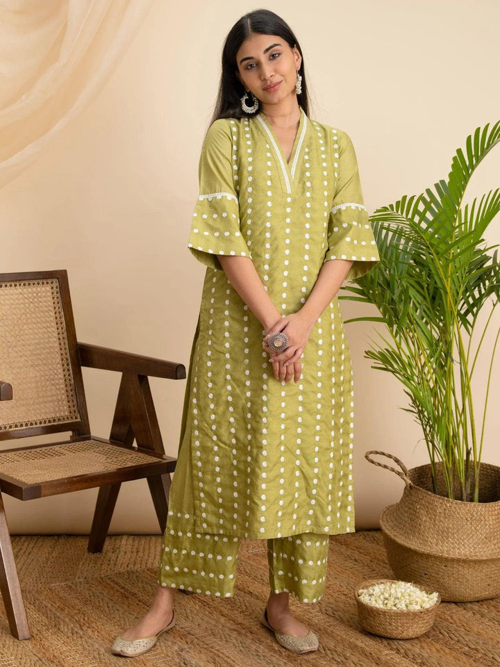 Green Embroidered Silk Kurta - ShopLibas