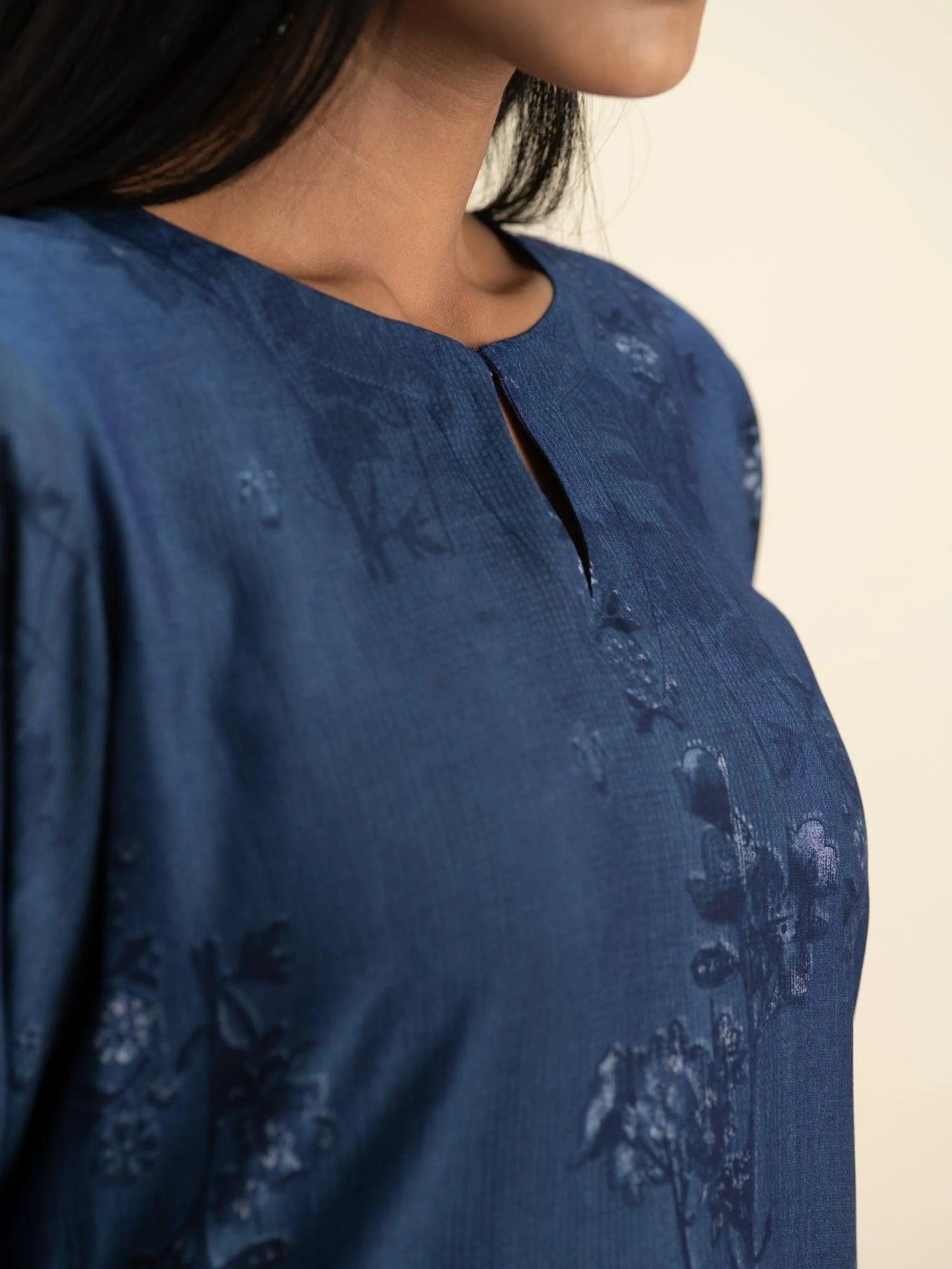 Indigo Printed Rayon Kurta Set