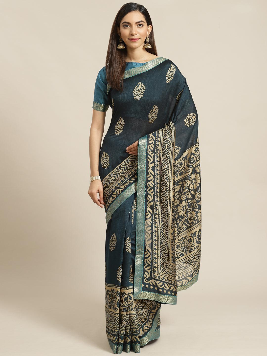 Multicoloured Printed Polyester Saree