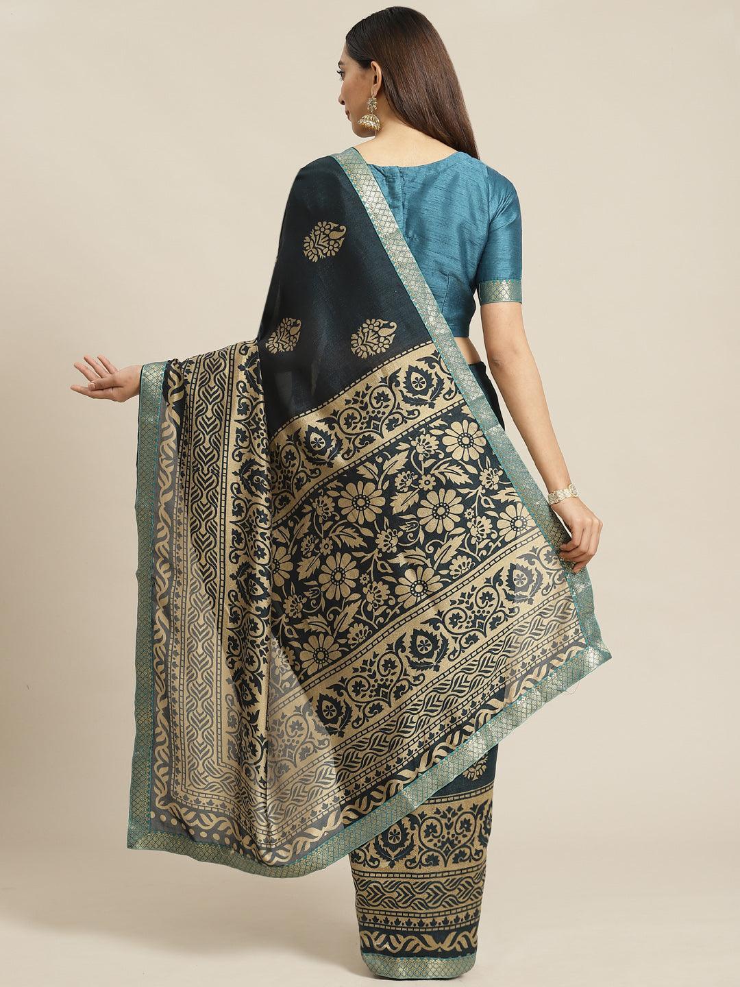 Multicoloured Printed Polyester Saree