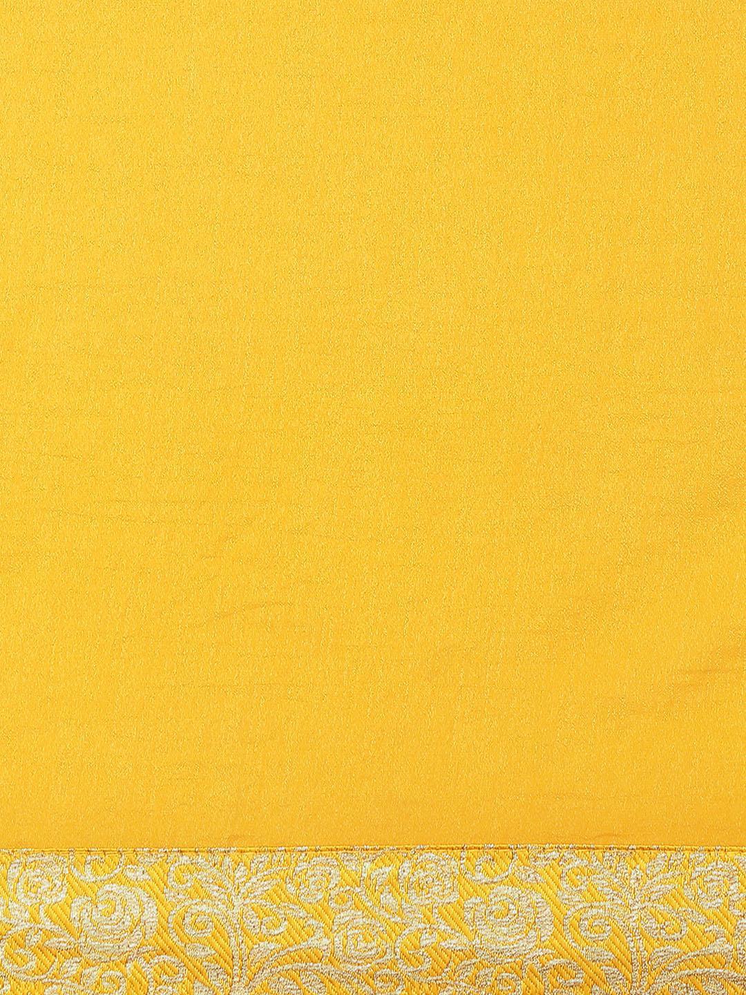 Yellow Solid Georgette Saree