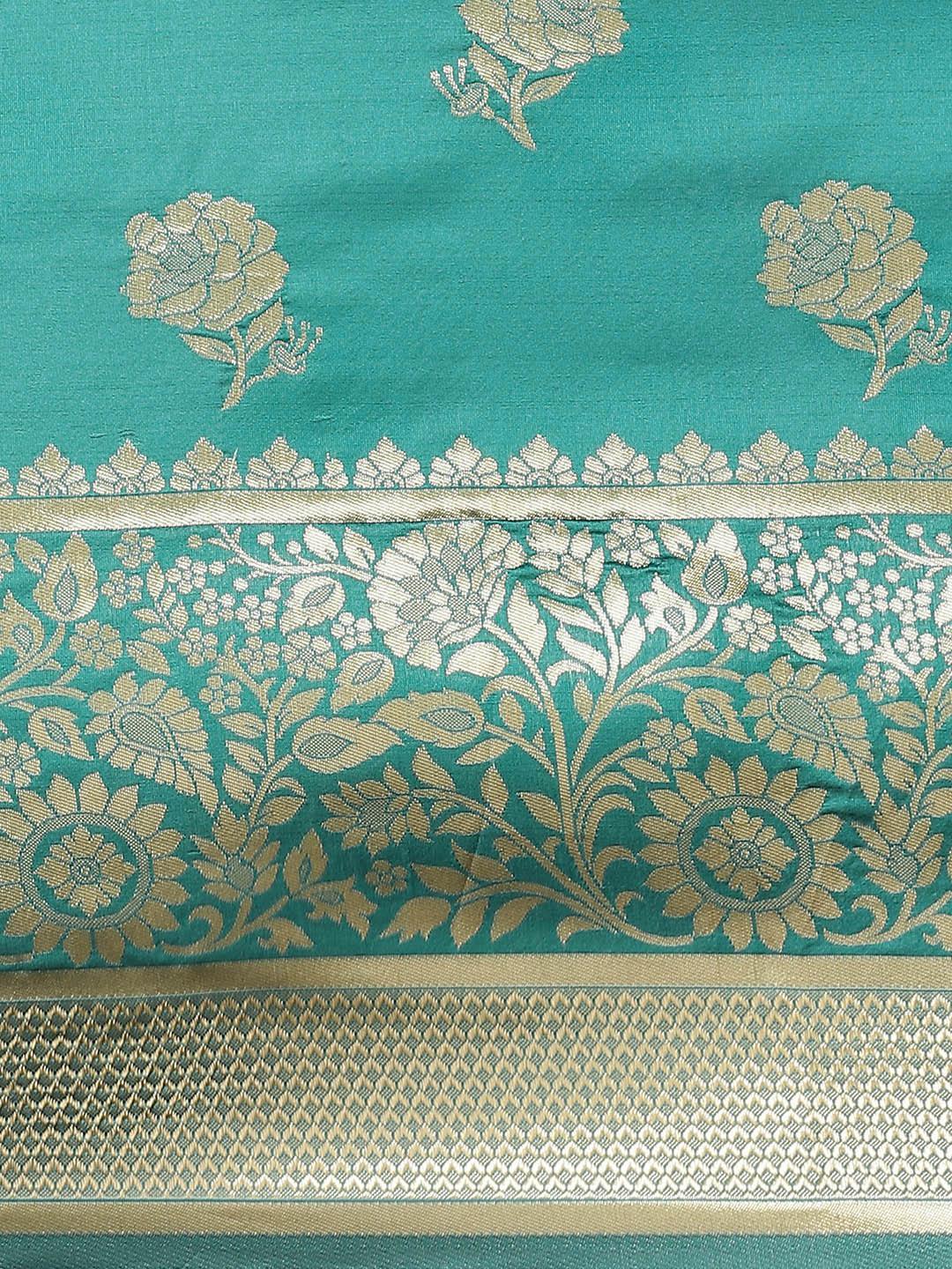 Green Woven Design Brocade Saree