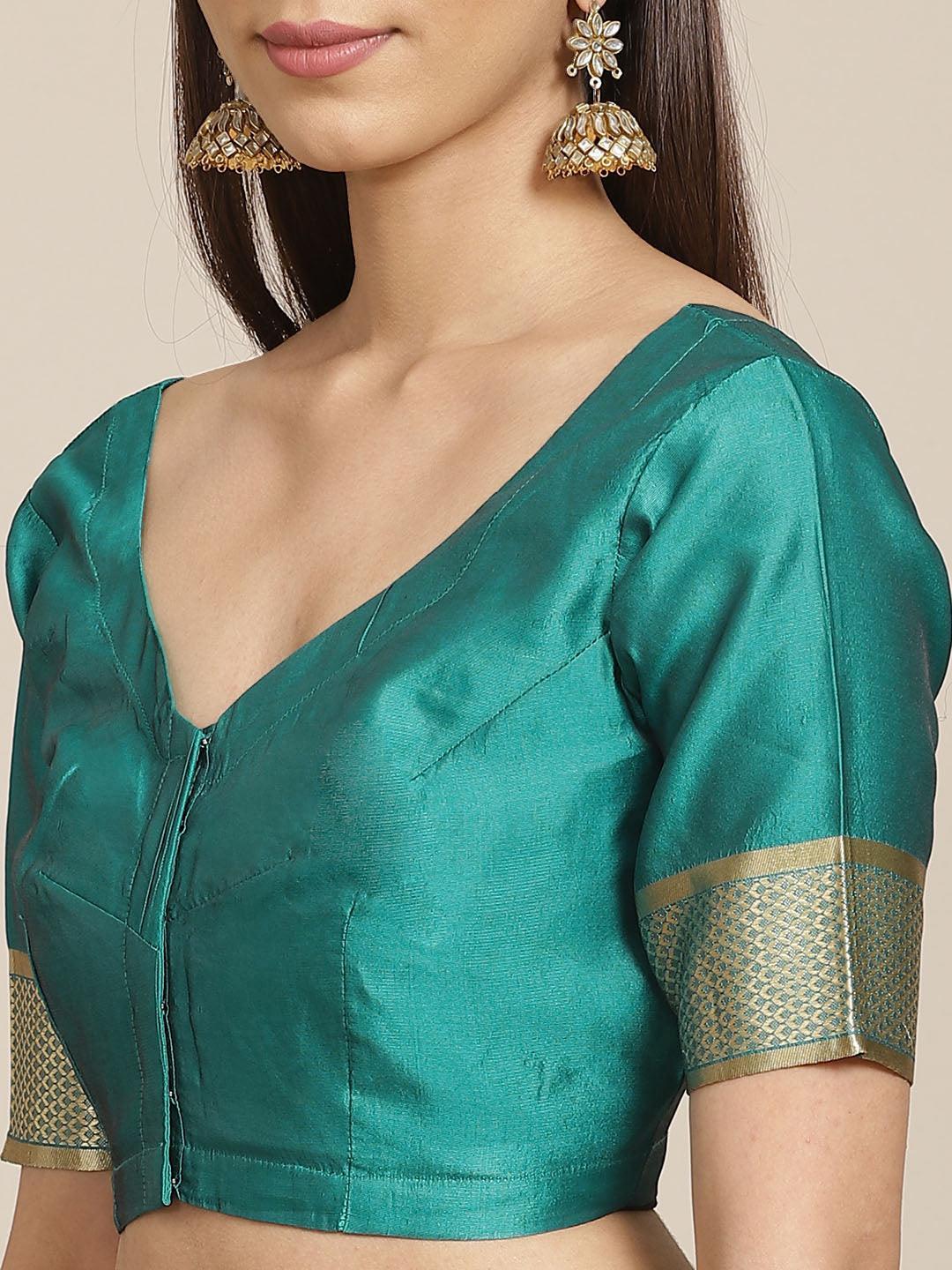 Green Woven Design Brocade Saree