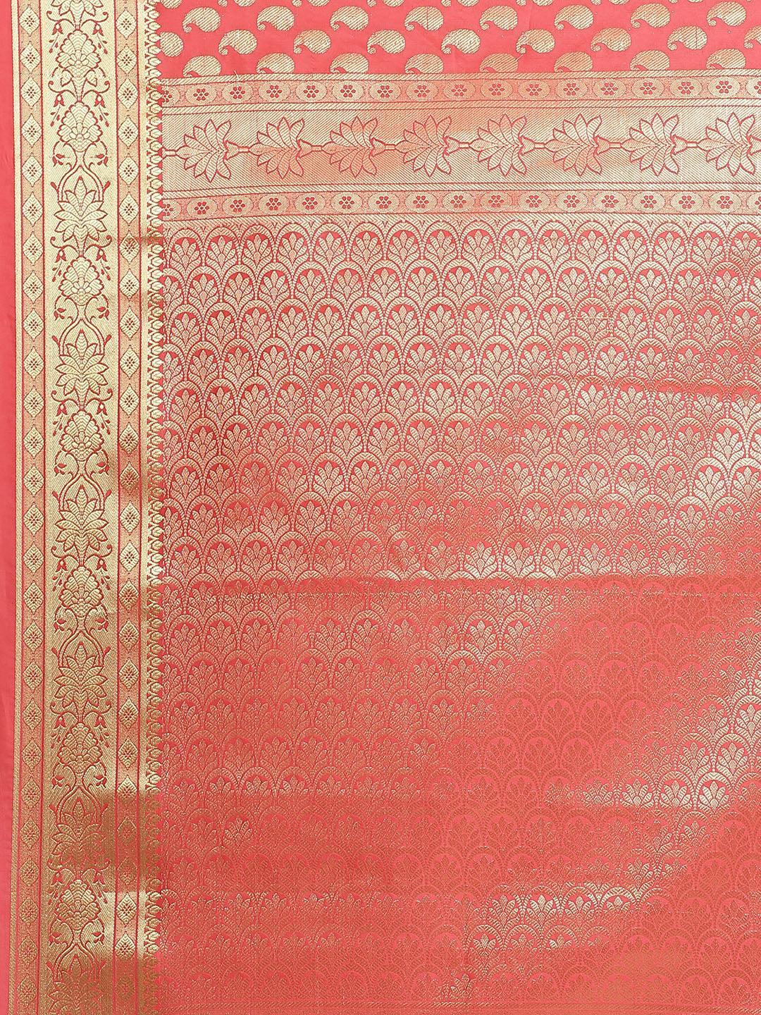 Pink Woven Design Brocade Saree