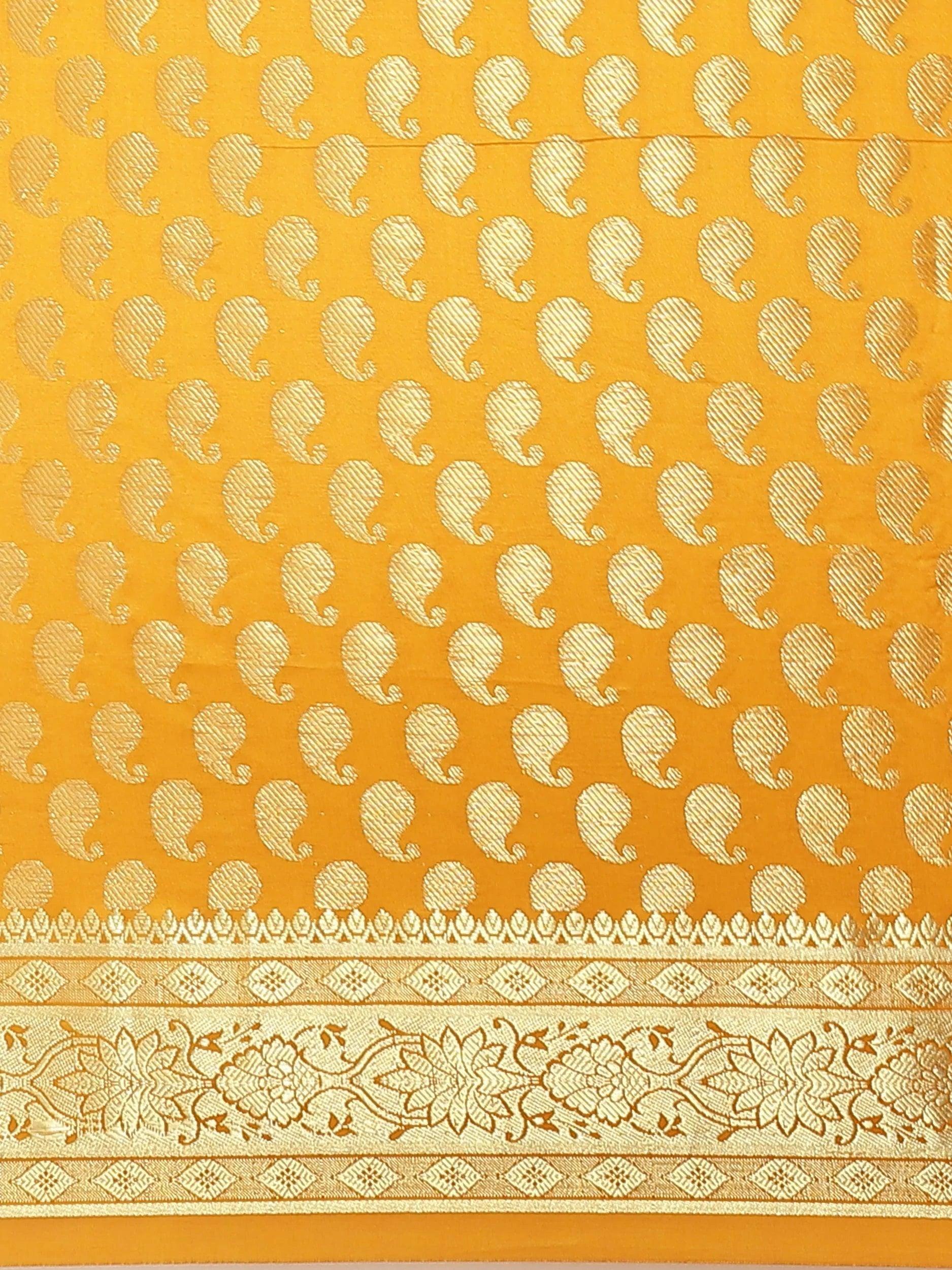 Yellow Woven Design Brocade Saree