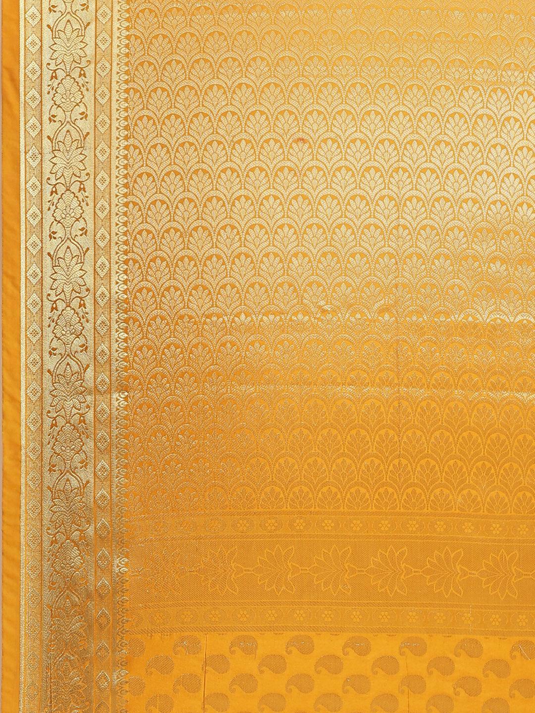 Yellow Woven Design Brocade Saree