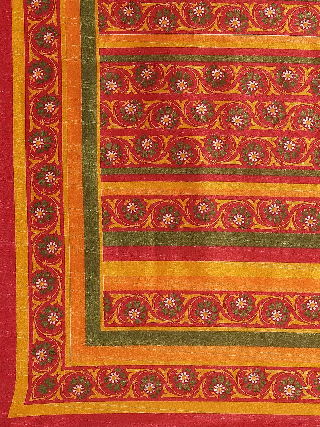 Multicoloured Printed Cotton Saree