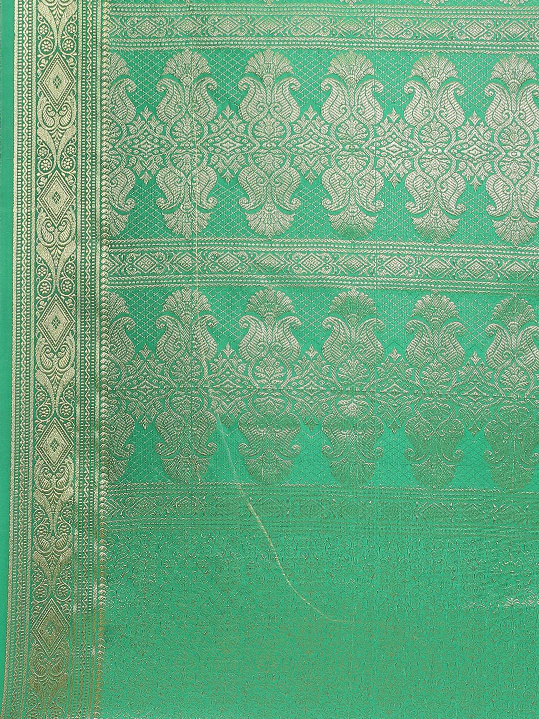 Green Woven Design Brocade Saree