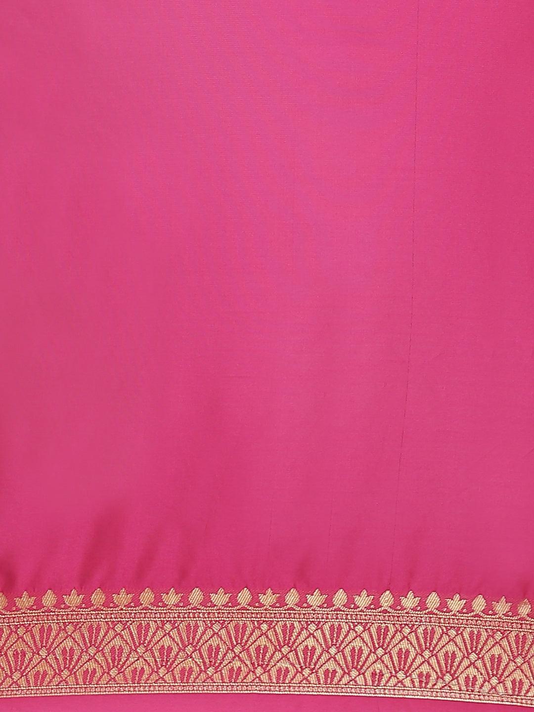 Pink Woven Design Brocade Saree