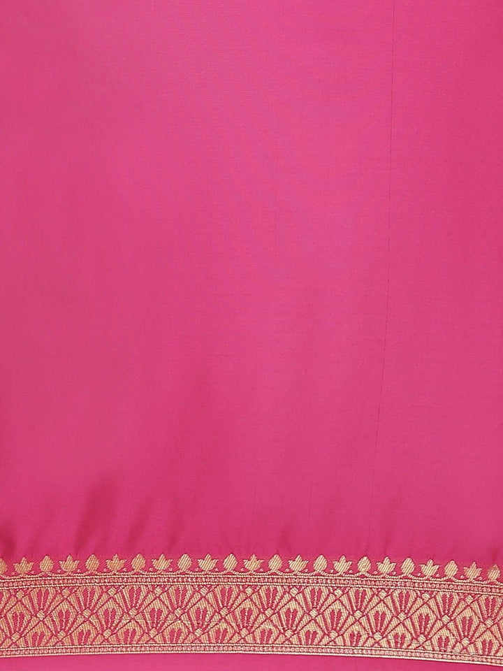 Pink Woven Design Brocade Saree - ShopLibas