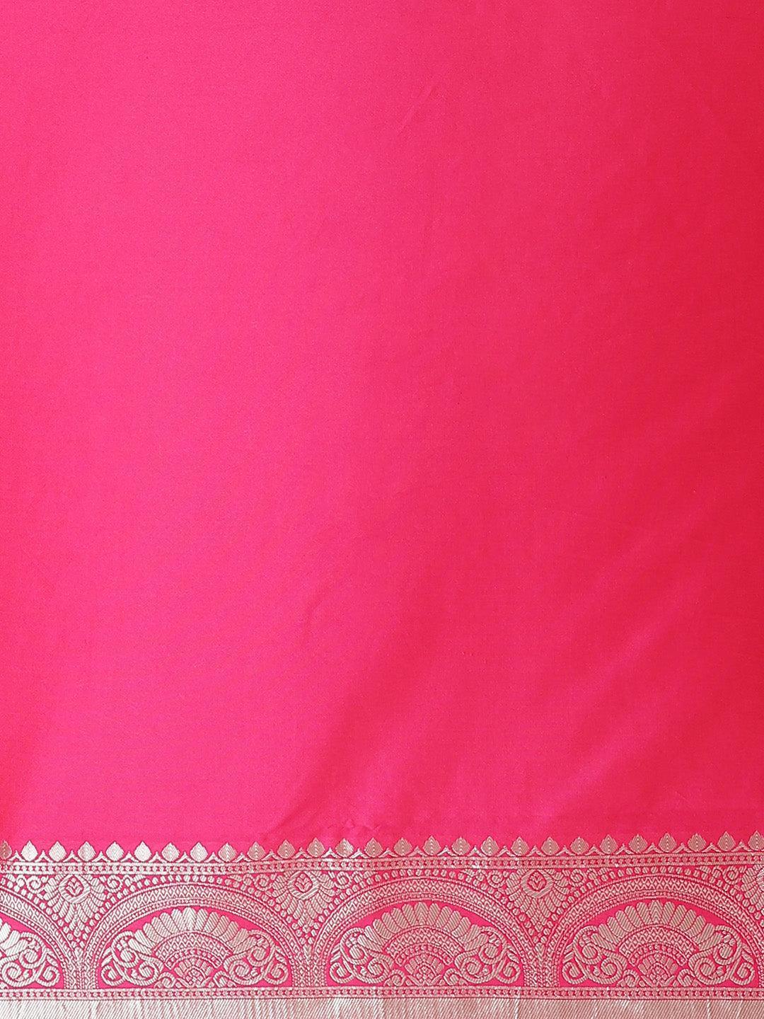 Magenta Woven Design Brocade Saree - ShopLibas