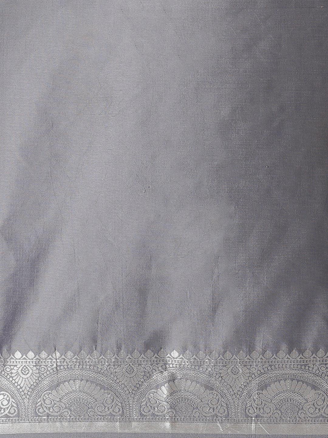 Grey Woven Design Brocade Saree