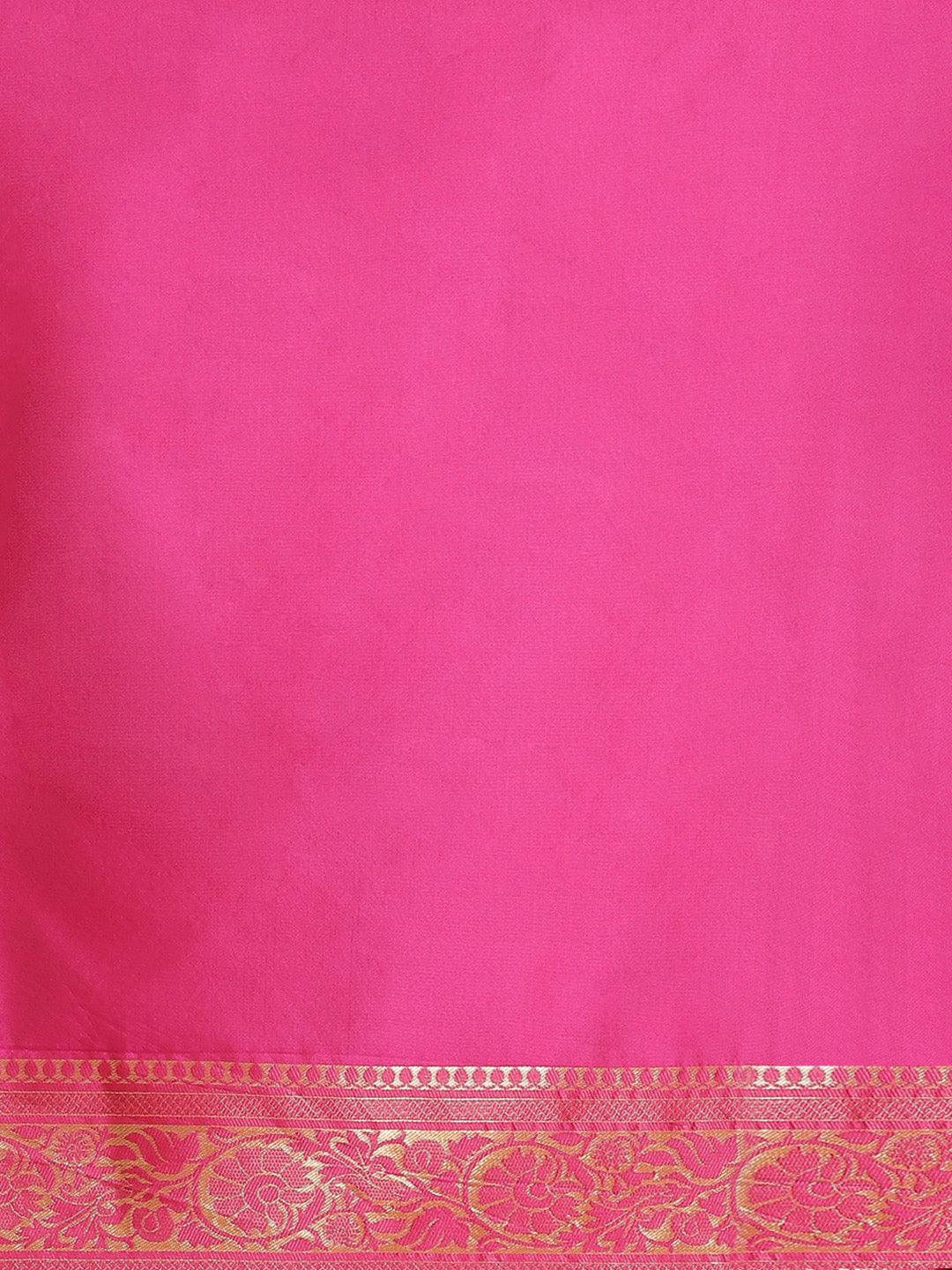 Pink Woven Design Brocade Saree