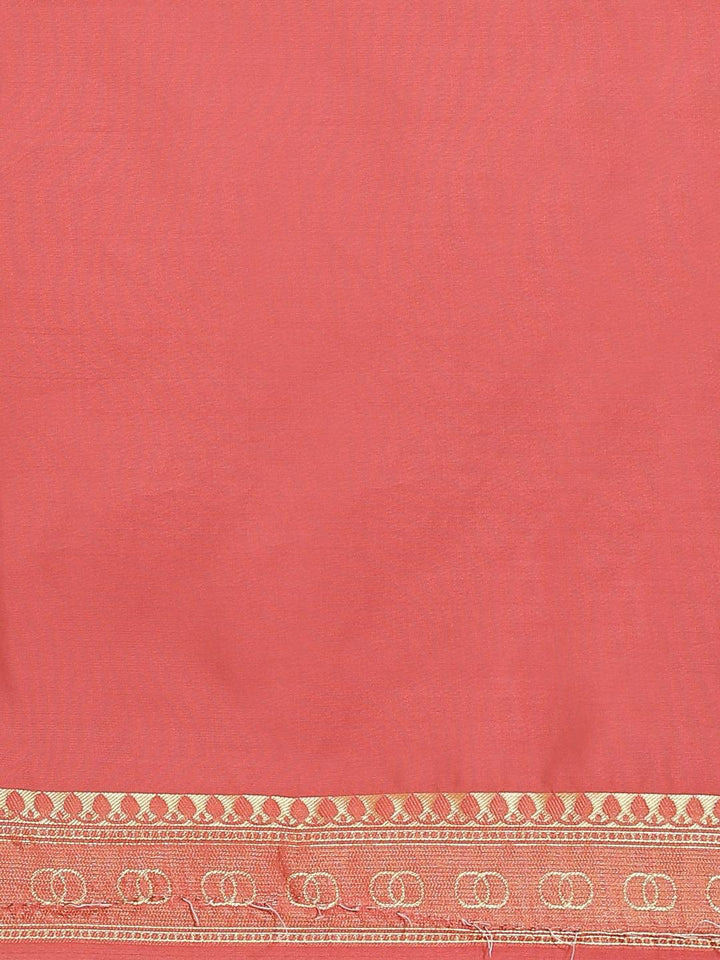 Orange Woven Design Brocade Saree - ShopLibas