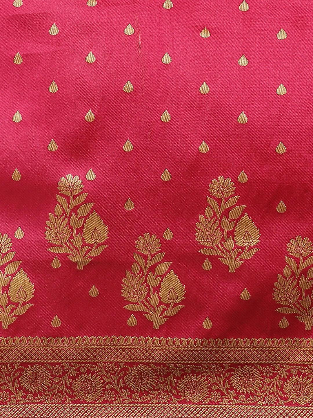 Pink Woven Design Brocade Saree