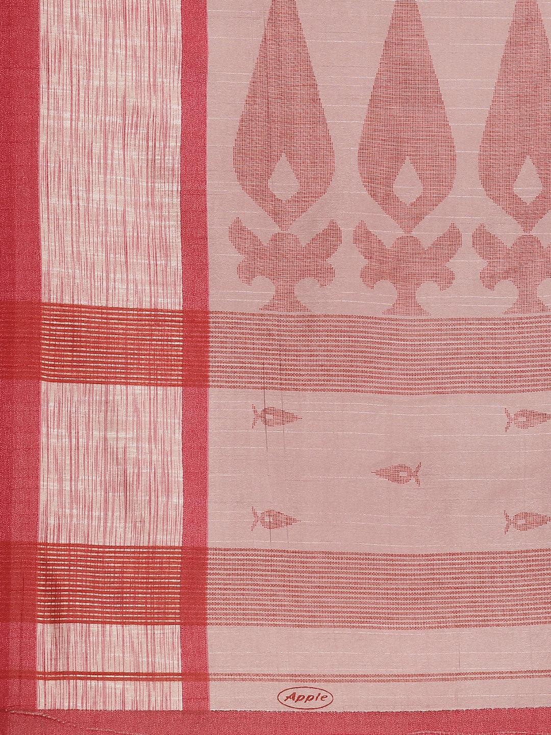 Pink Printed Cotton Silk Saree