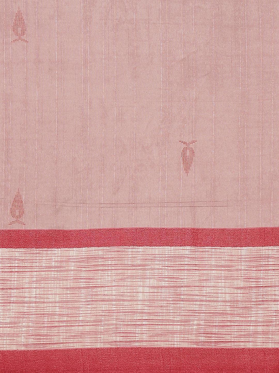 Pink Printed Cotton Silk Saree