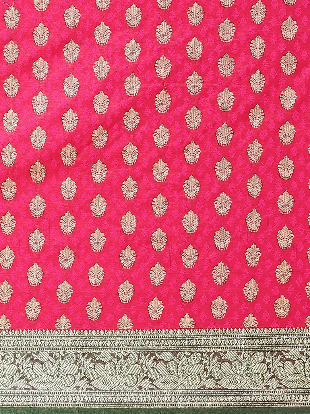 Pink Woven Design Brocade Saree